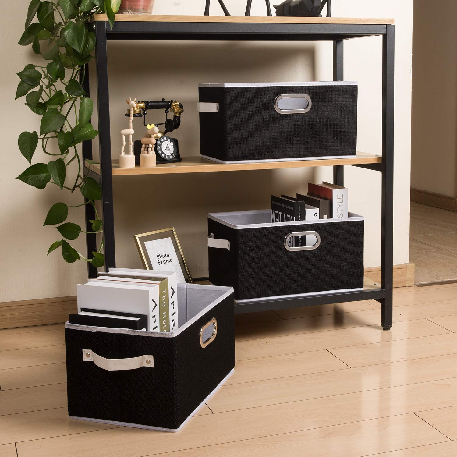 Large Collapsible Storage Bins for Closet [3 (3 Count)