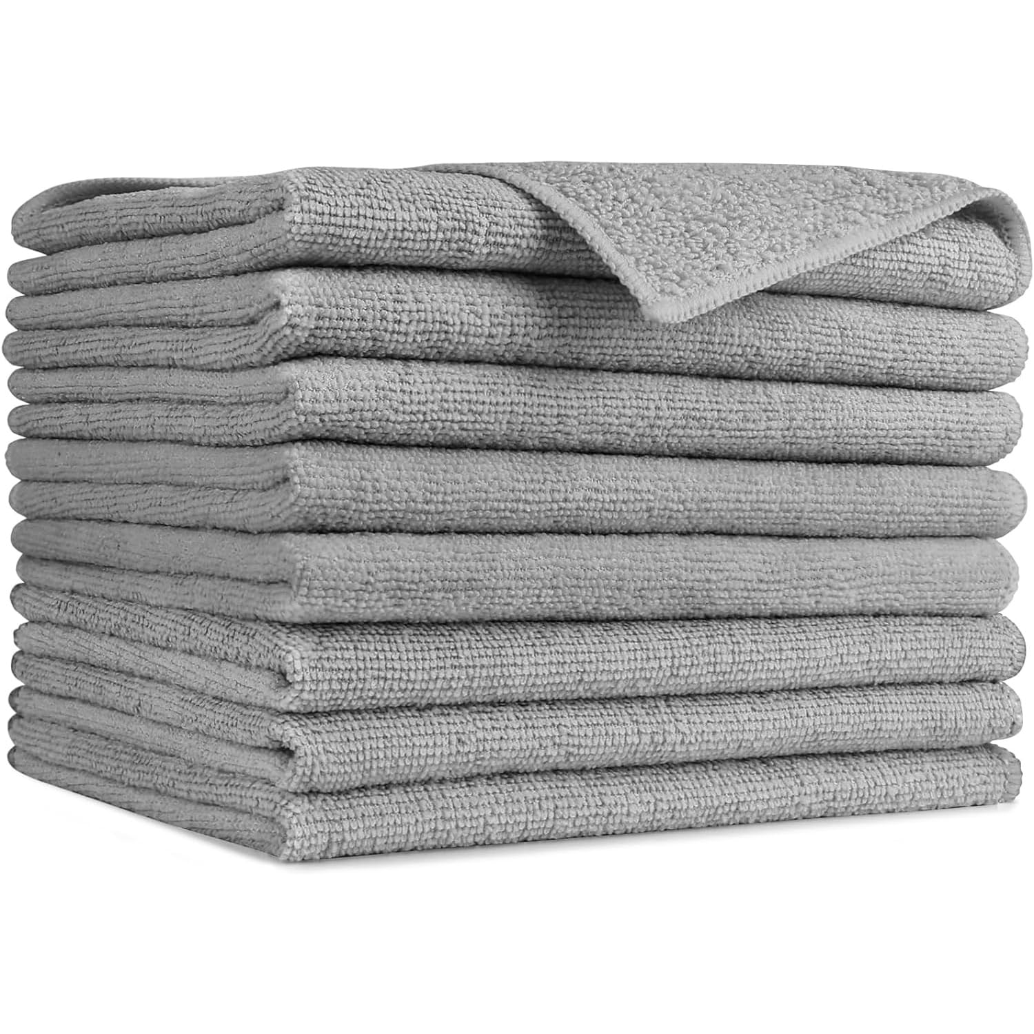 Gray Microfiber Cleaning Cloth (8 Count)