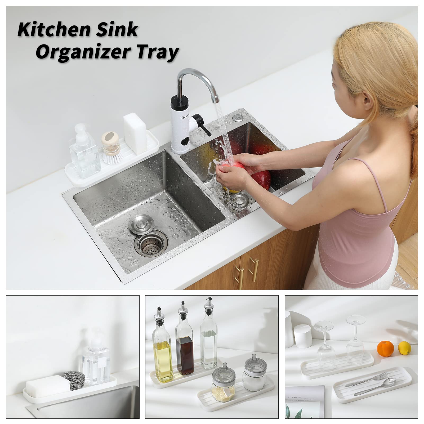 Silicone Kitchen Sink Organizer Tray for Multiple Usage