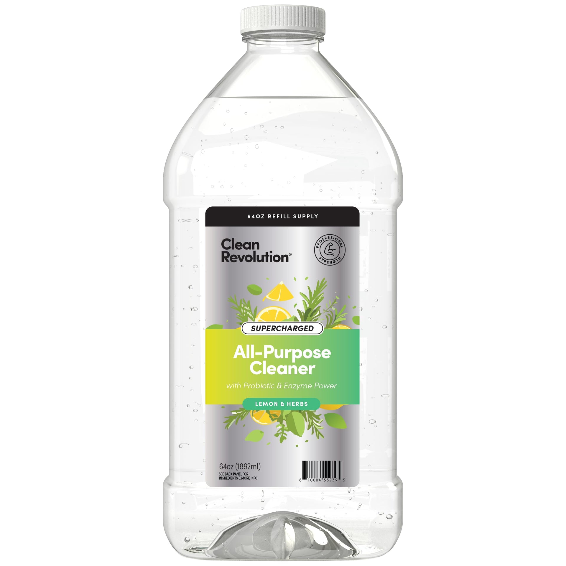 SuperCharged All Purpose Cleaner Refill with Smart Probiotic + Enzyme Complex (64 Fl Oz)
