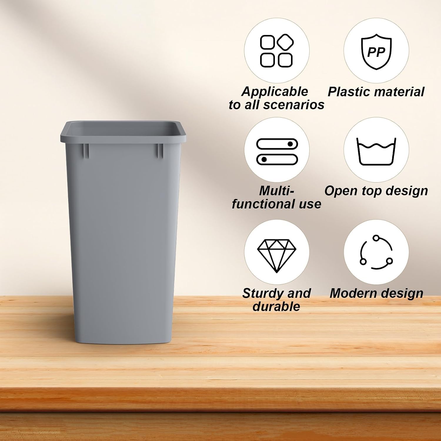 35QT Kitchen Trash Can (2 Count)