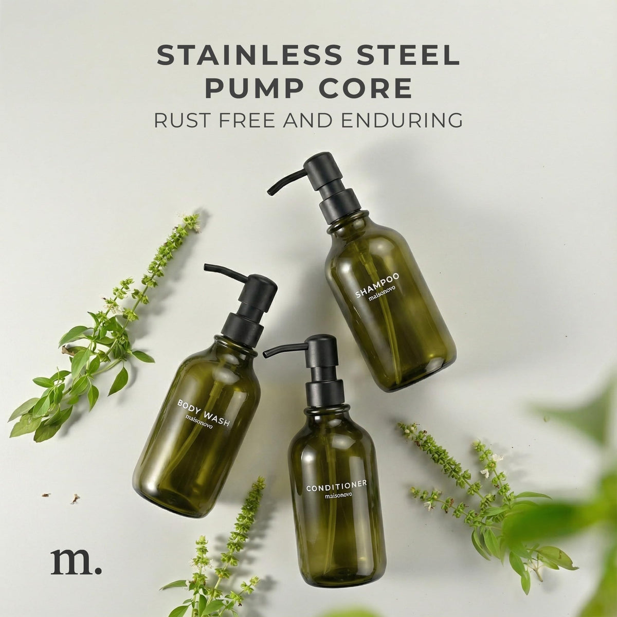 Refillable Shampoo and Conditioner Bottles (3 Count)