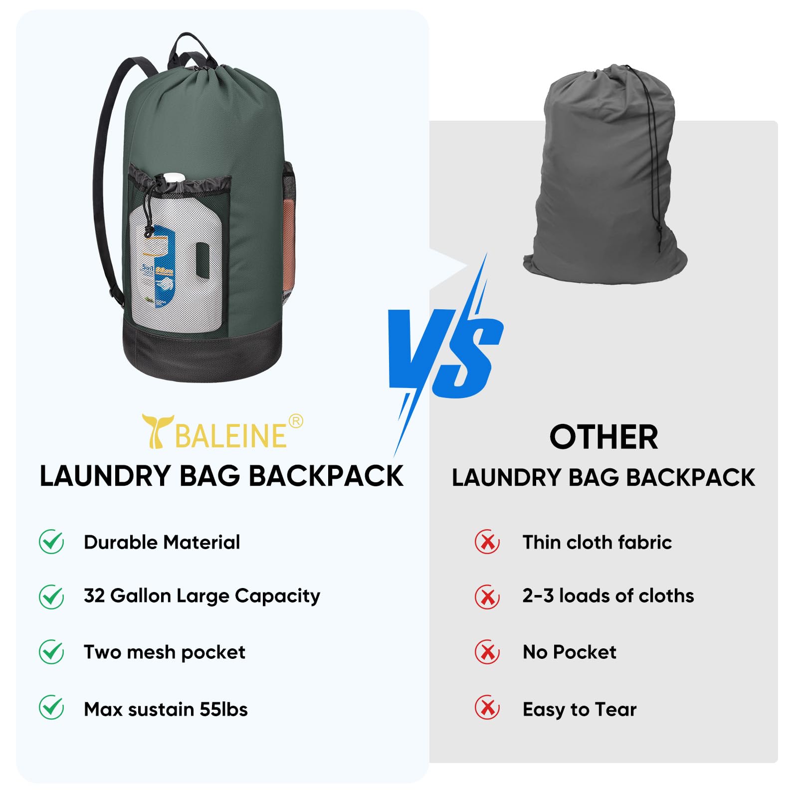 120L Laundry Bag Backpack