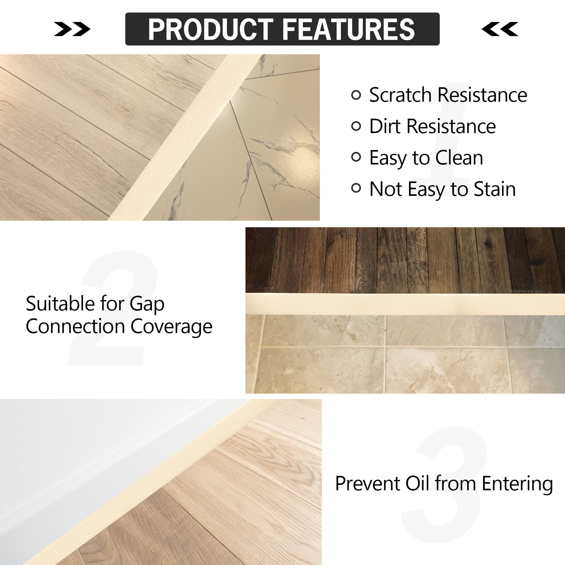 16.4Ft Floor Transition Strip Self Adhesive Vinyl Cover Floor Strip Flat Divider Transition Strip Wood Grain Design for Laminate Floor Gaps and Doorway Transitions (16.4 Foot)