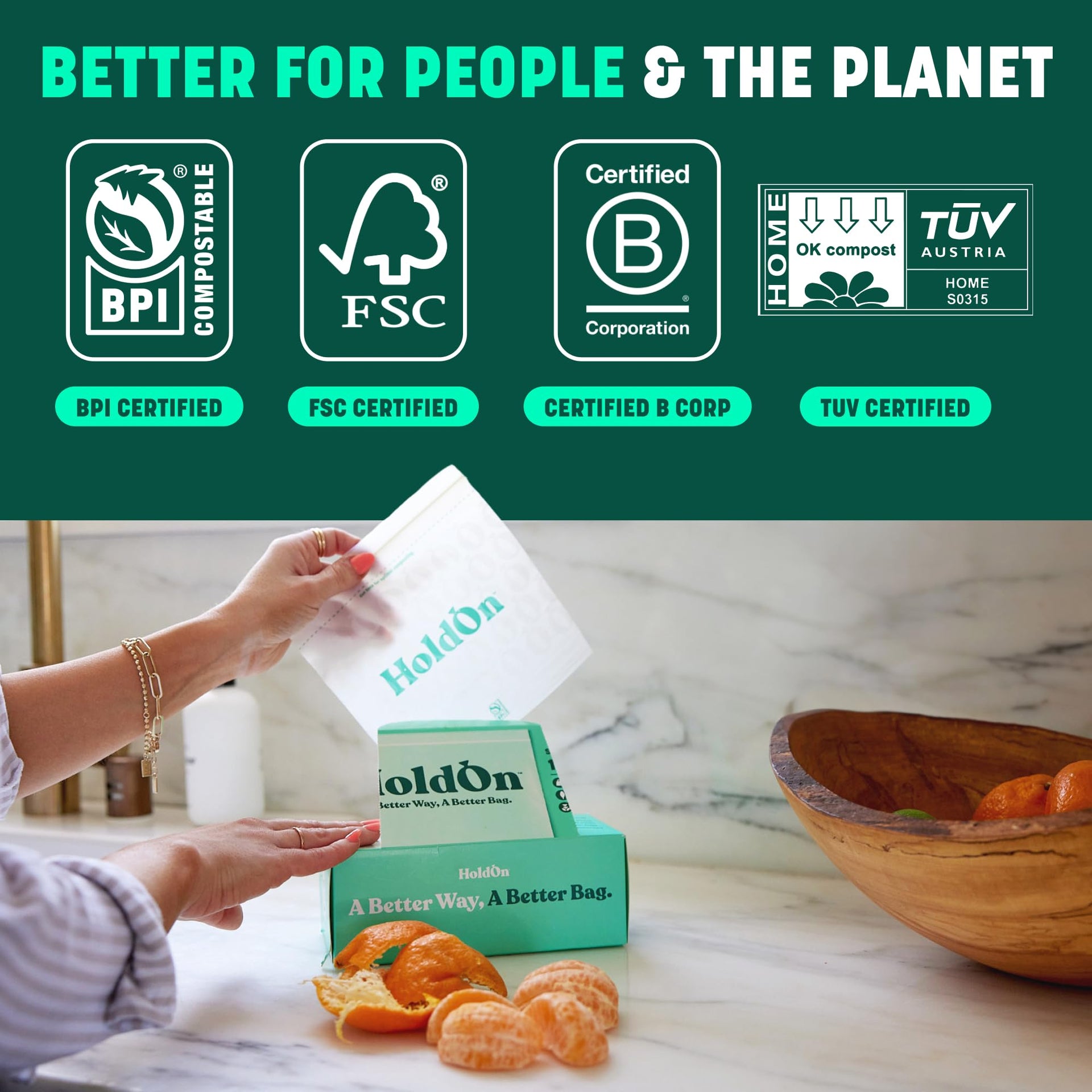 Compostable Zip Lock Sandwich Bags (100 Count)