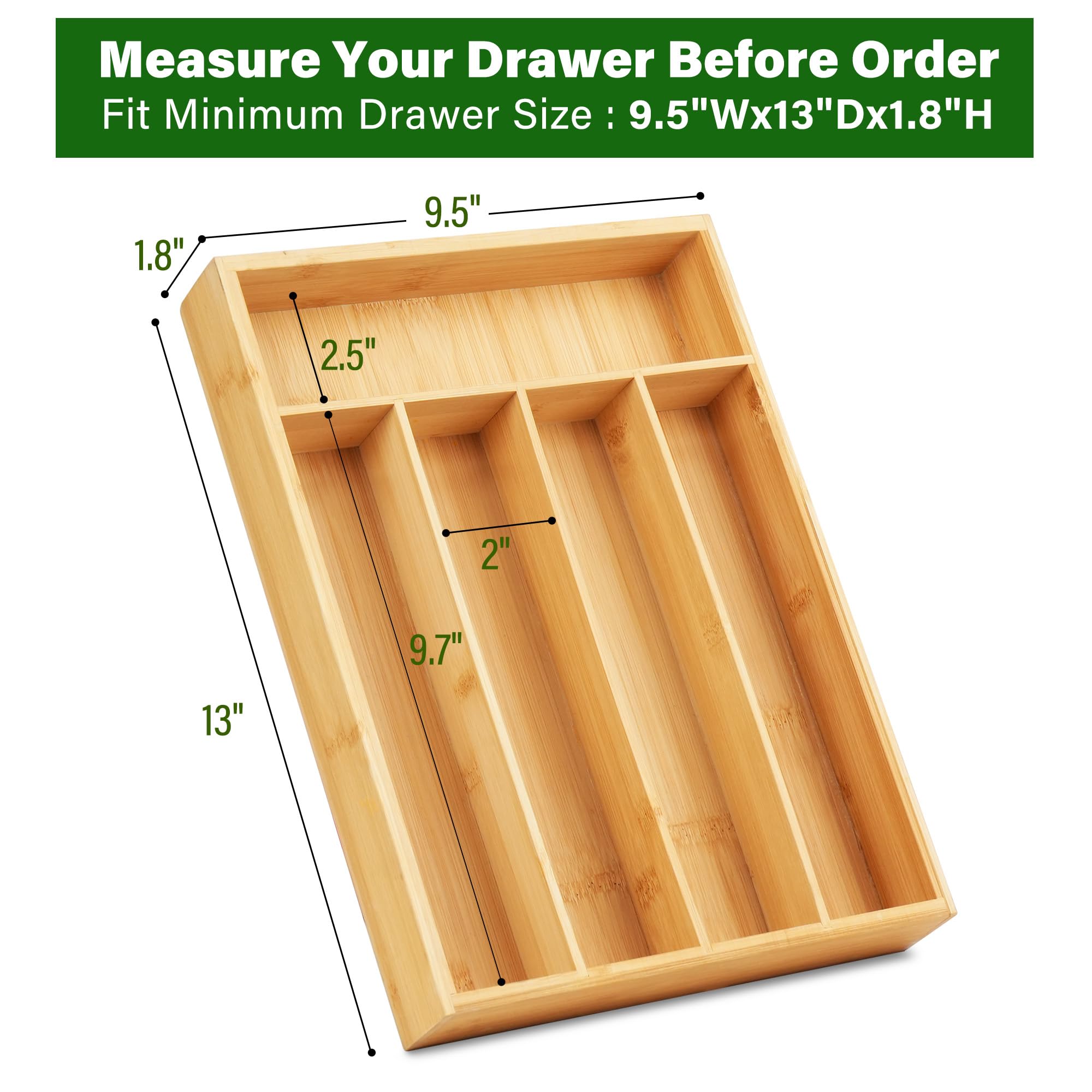 Bamboo Kitchen Drawer Organizer