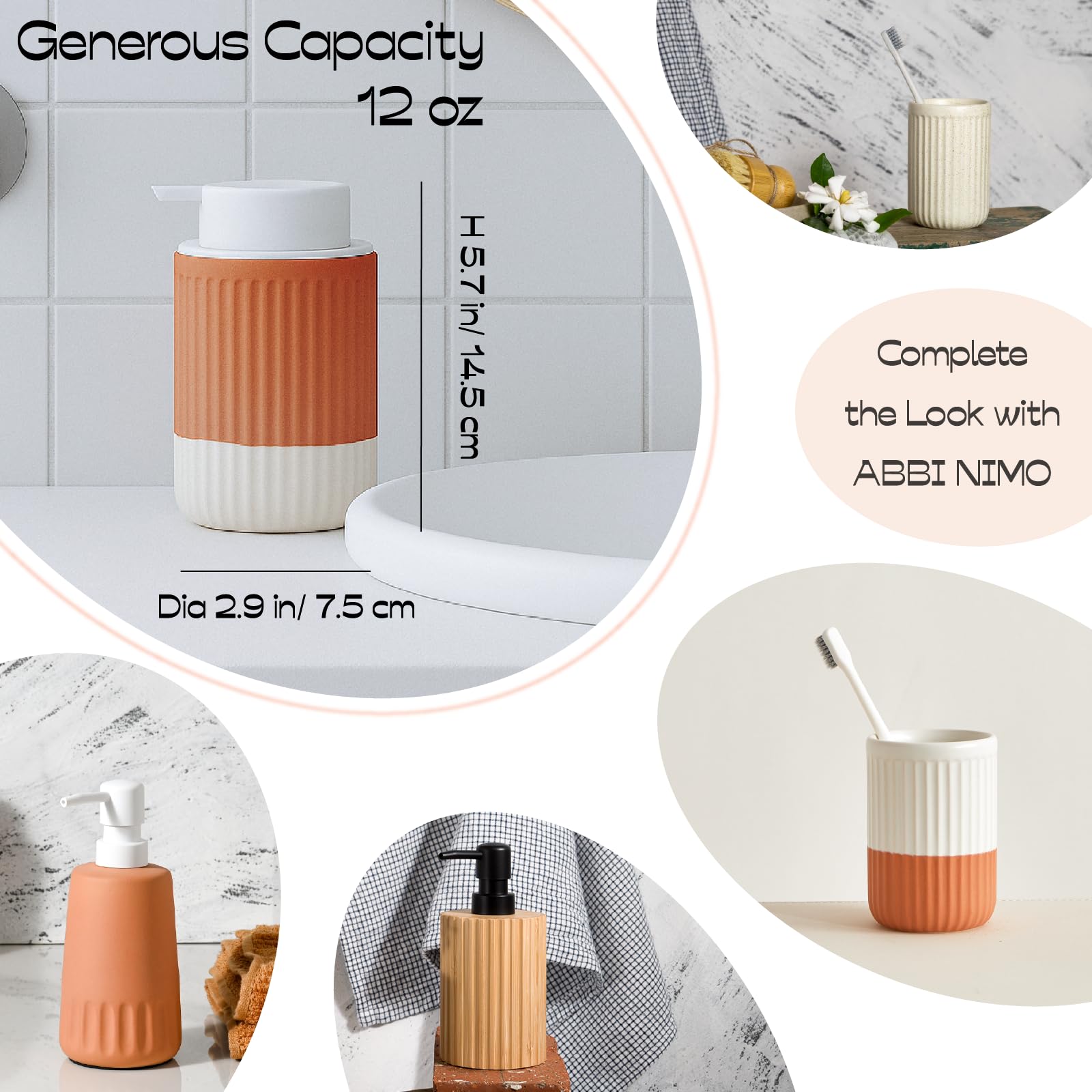 Hand Dipped Boho Ceramic Foam Dispenser 2 Pack (2 Count)