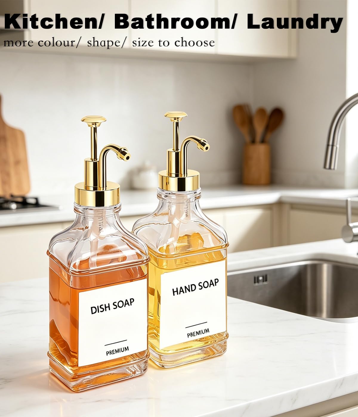 Dish Soap Dispenser for Kitchen (2 Count)