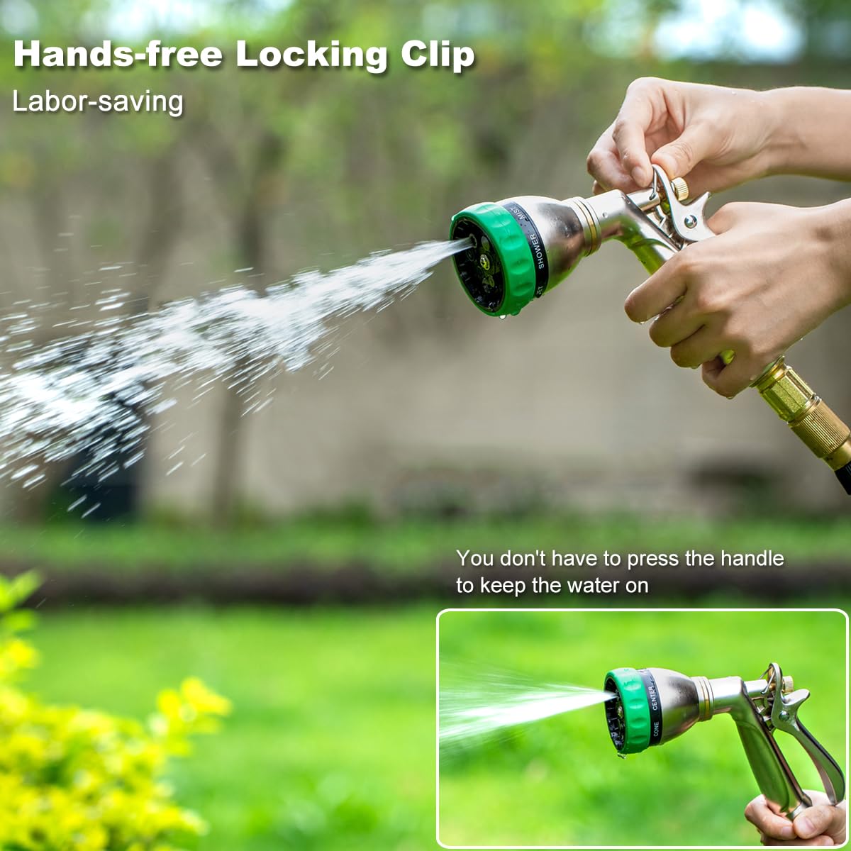 Upgraded 100% Metal Garden Hose Nozzle Heavy Duty