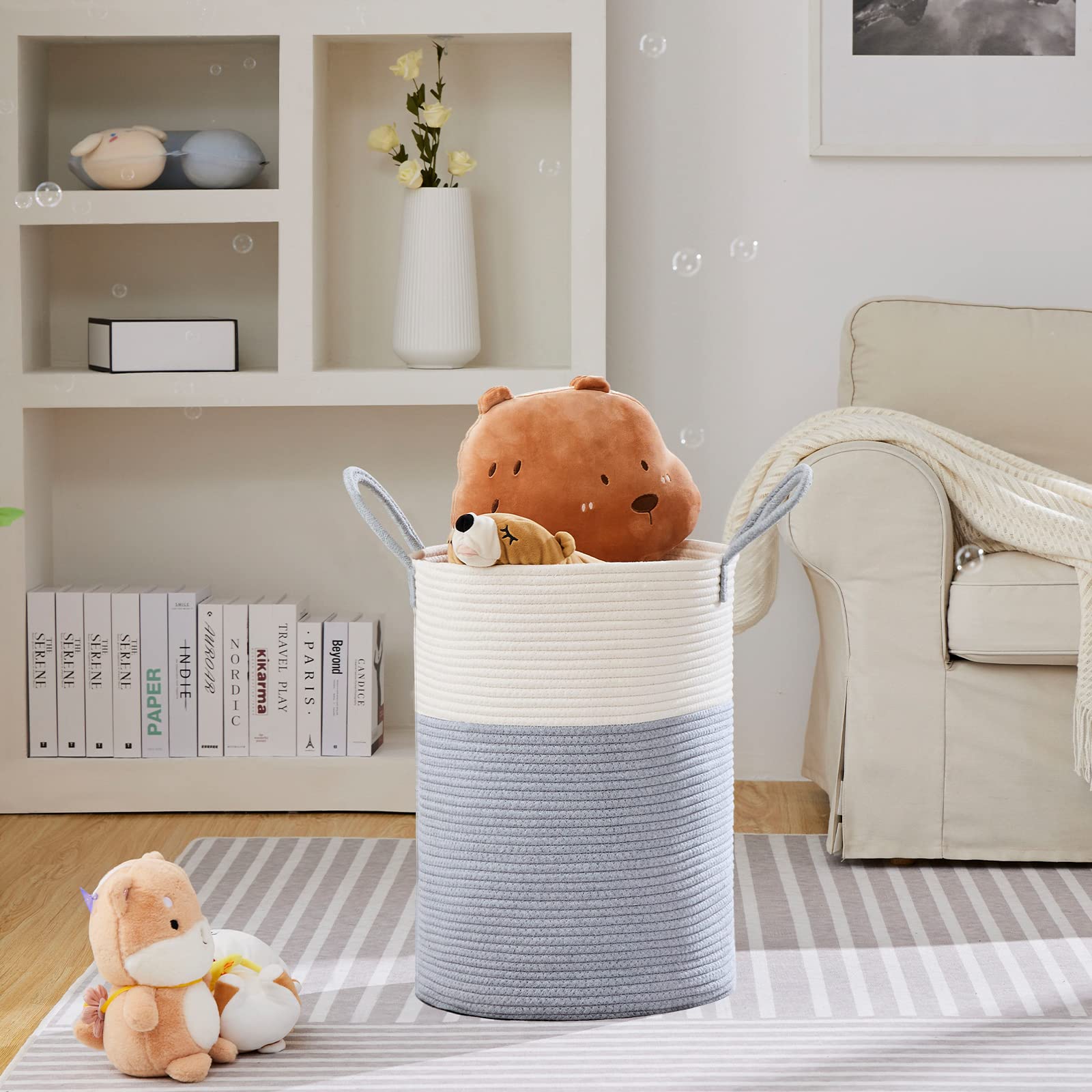 72L Tall Woven Laundry Basket Hamper