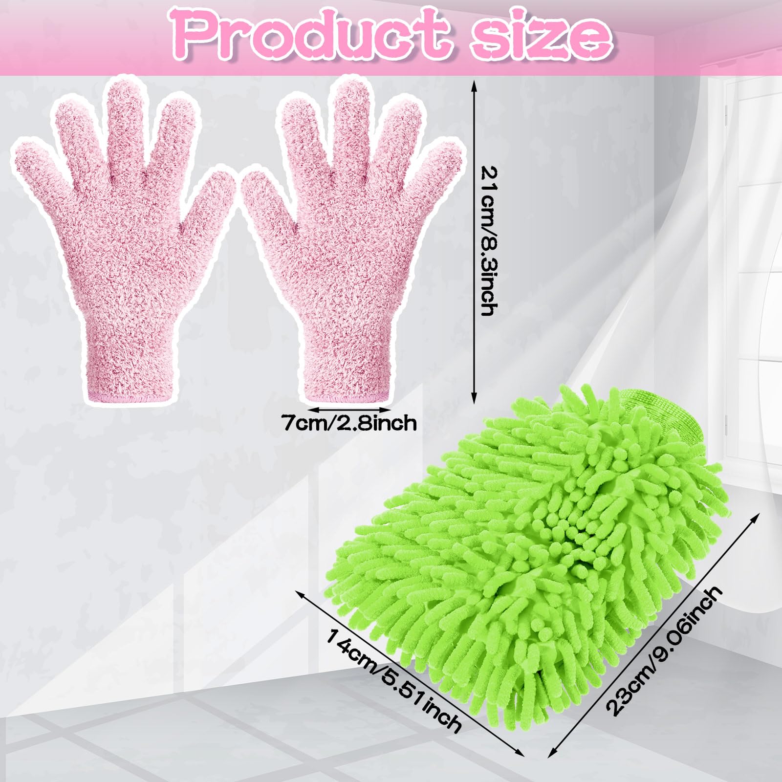 6 Pcs Micro Dusting Mitt Gloves Plant Cleaning
