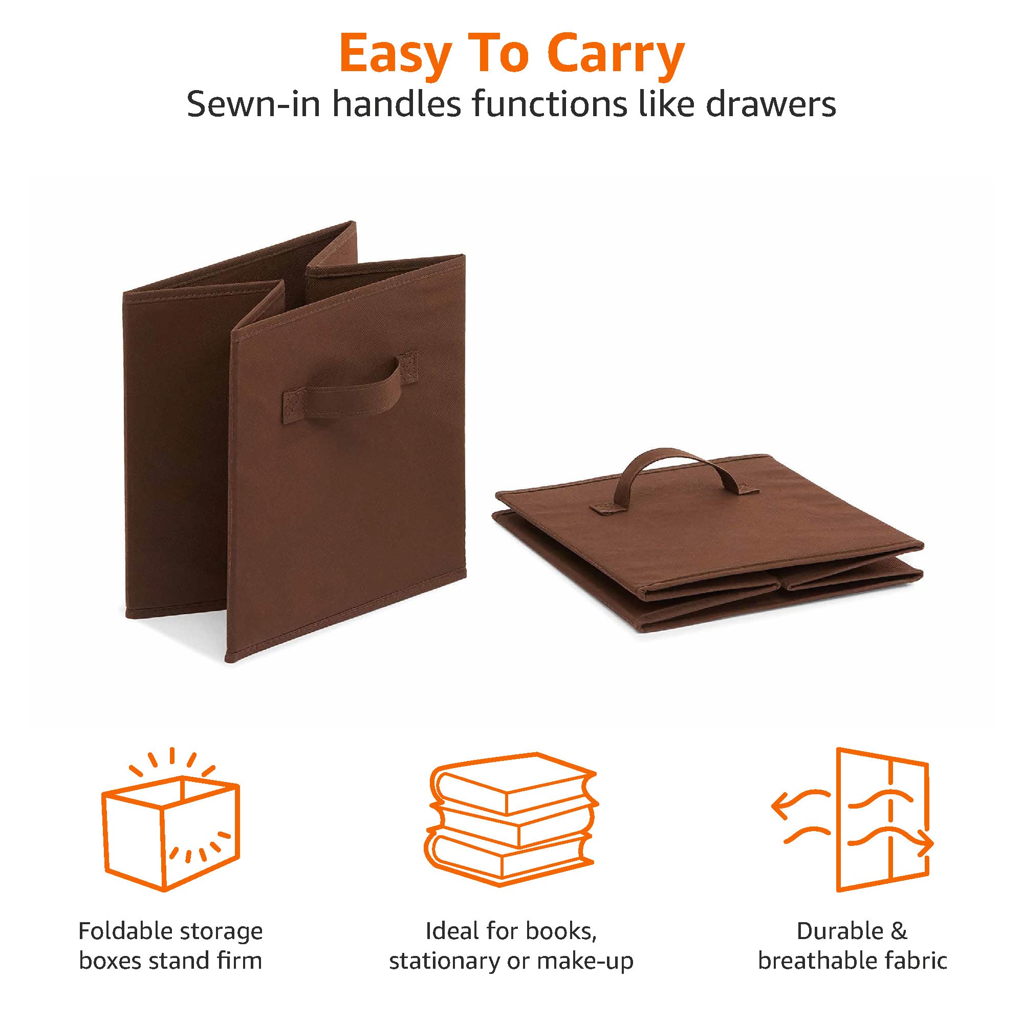 Collapsible Fabric Storage Bins with Handles (6 Count)