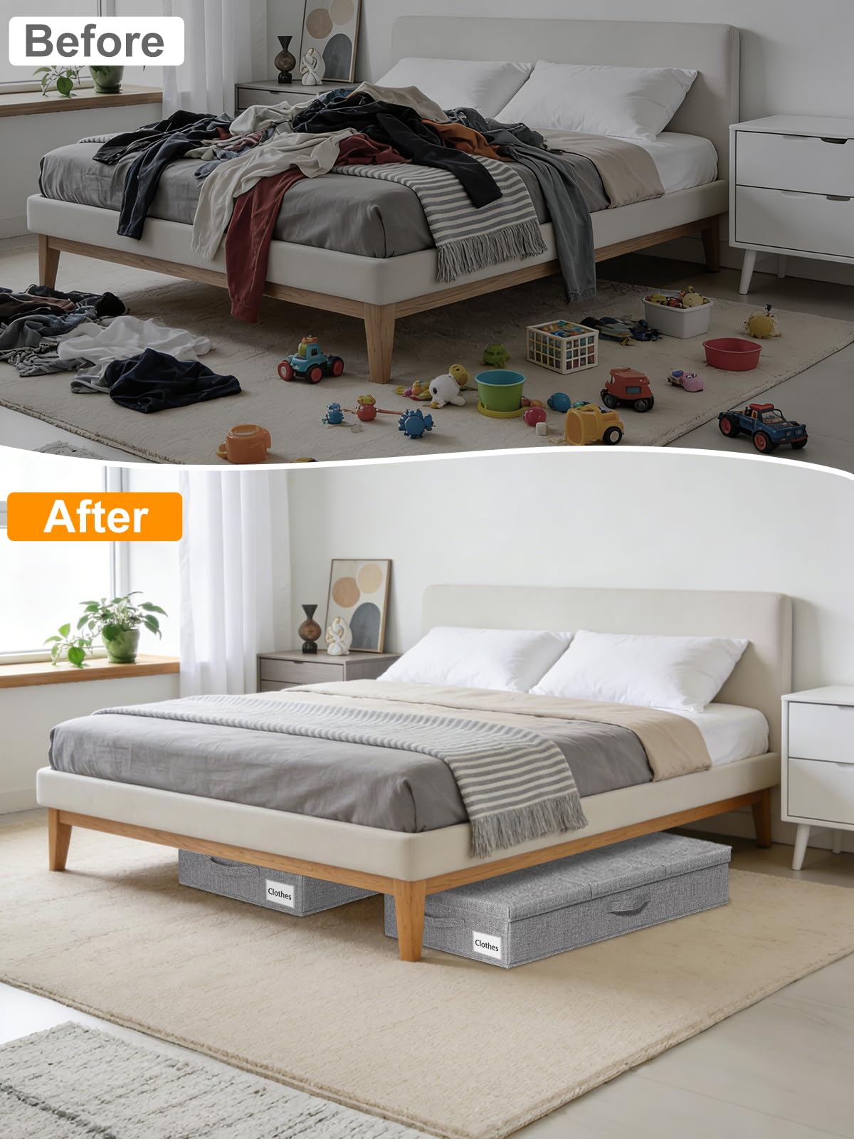 6 in Tall Under Bed Storage Containers with Lids
