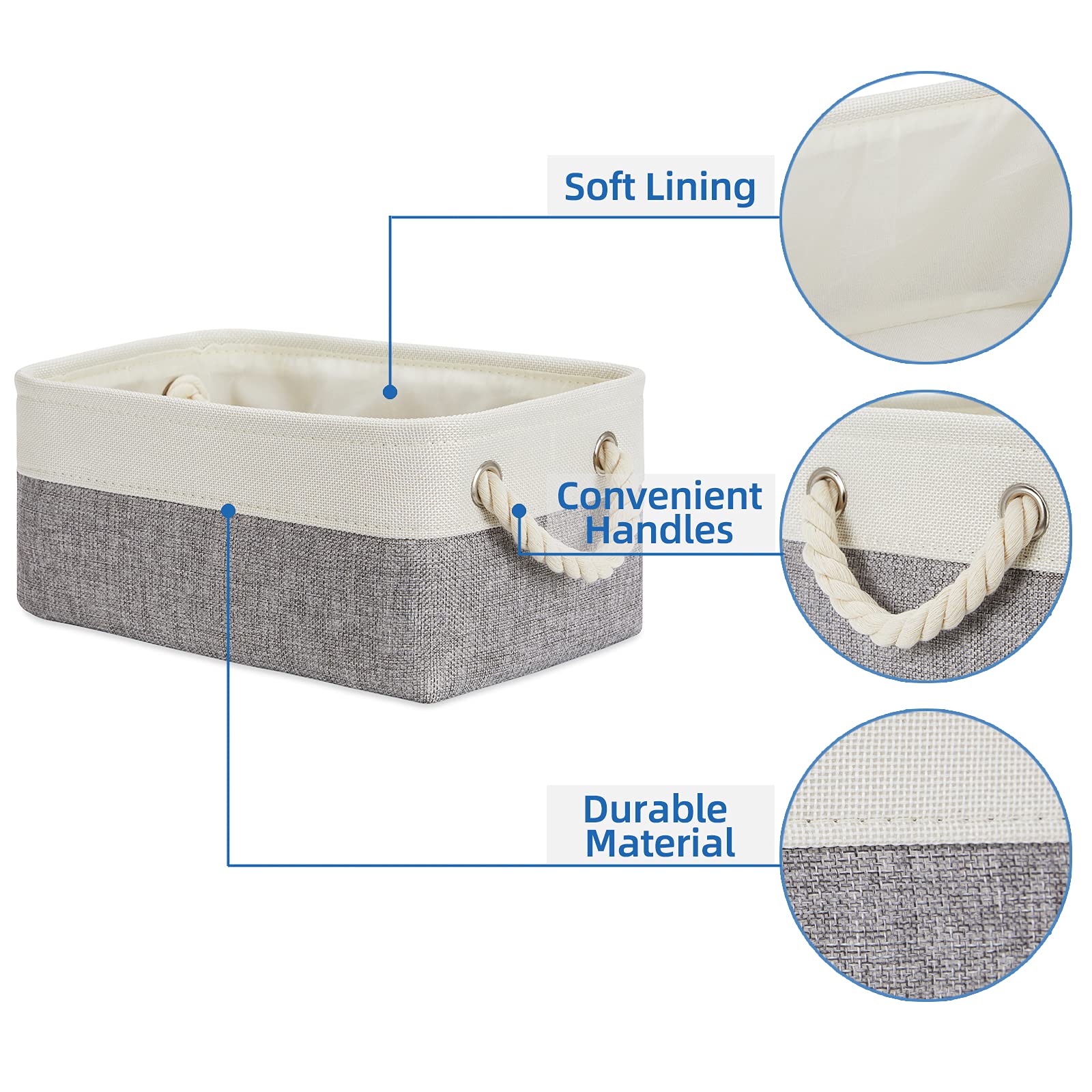 Small Storage Baskets for Organizing 6Pcs Small Storage Bins (6 Count)