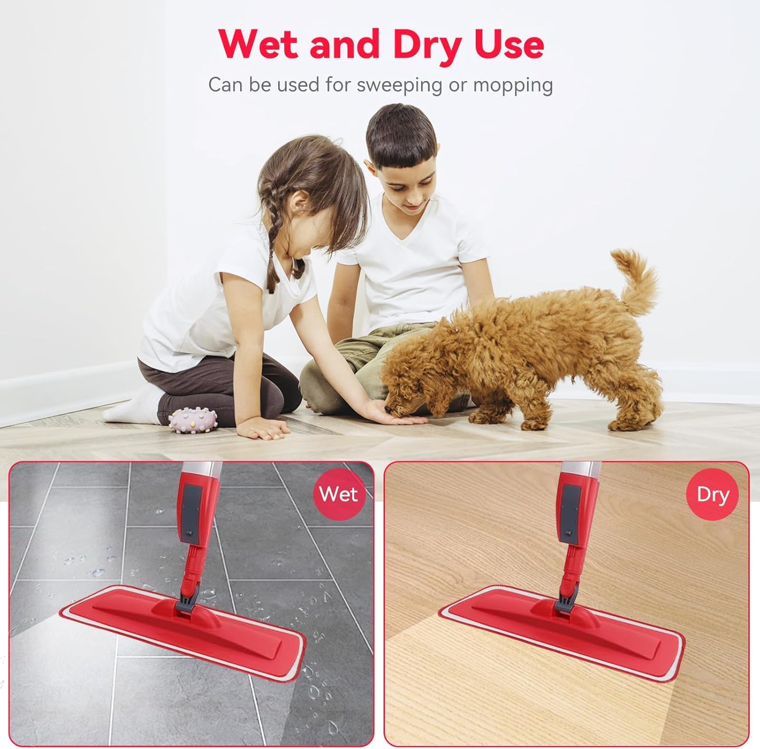 16.5 inch Microfiber Mop Pads for Rubbermaid Reveal Spray Mop and Any 16.5" Flat Mop