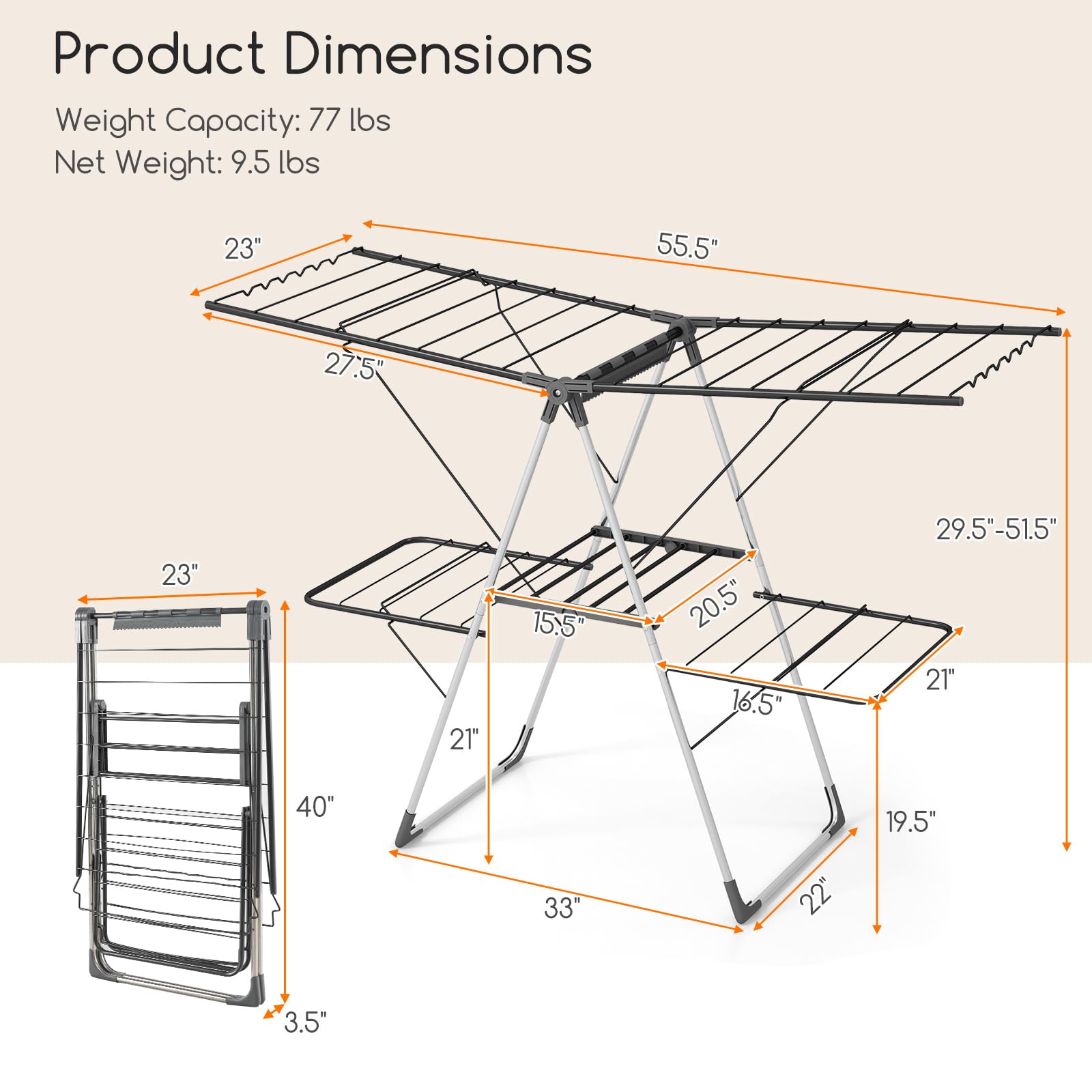 Foldable Clothes Drying Rack
