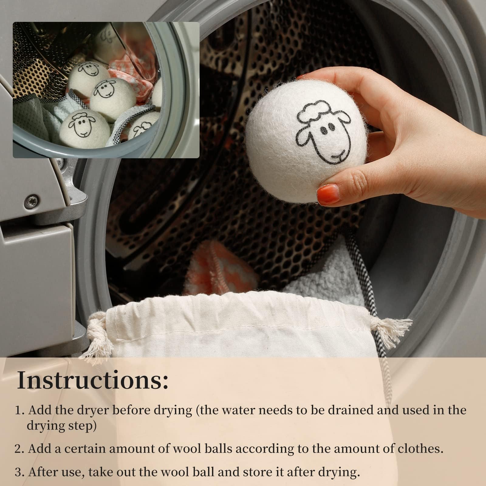 Dryer Balls Laundry Reusable (3 Count)