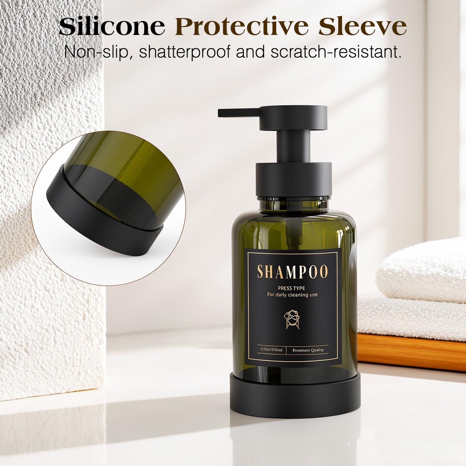 Foaming Soap Dispenser 15oz Hand Soap Bottle (2 Count)