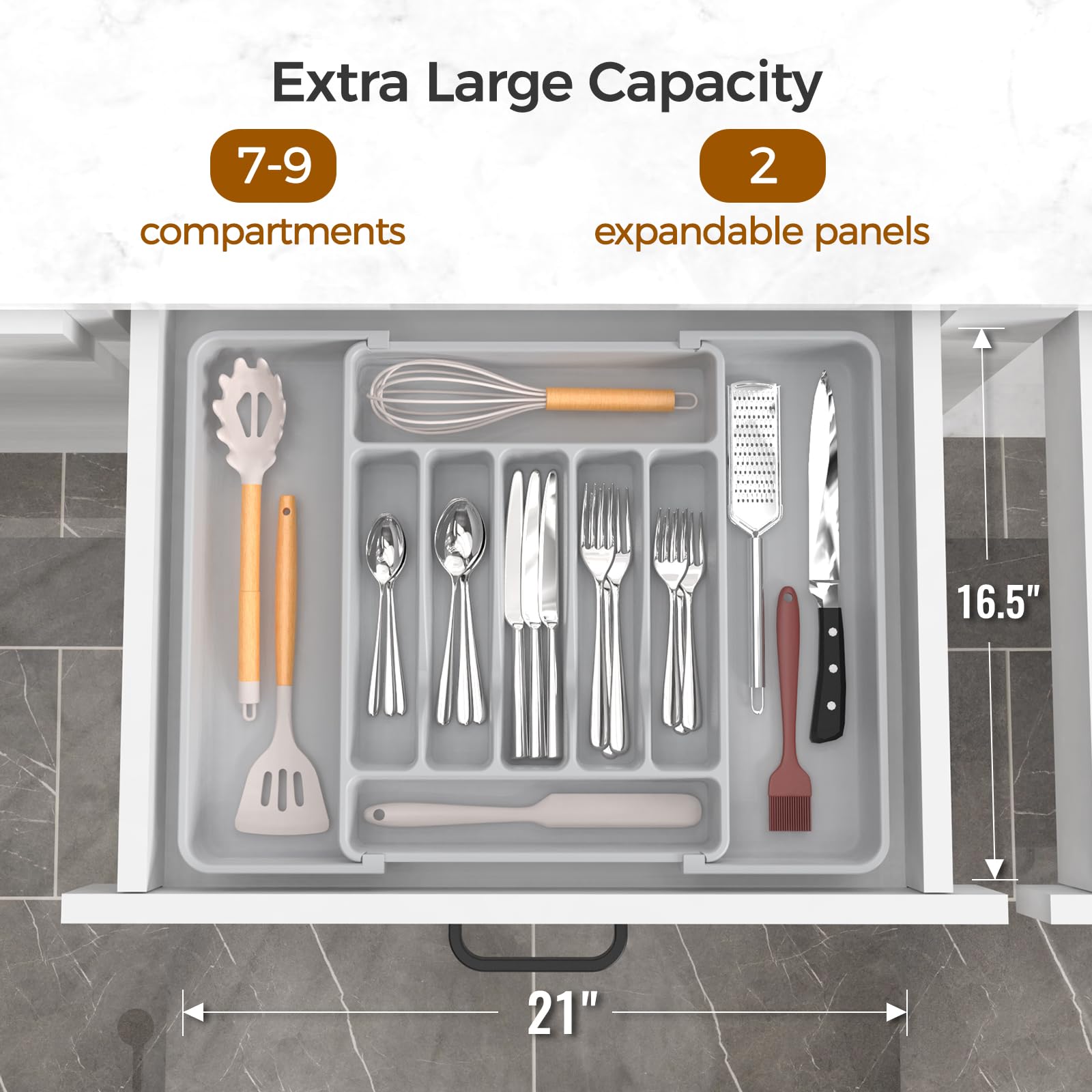 Extra Large Expandable Silverware Organizer