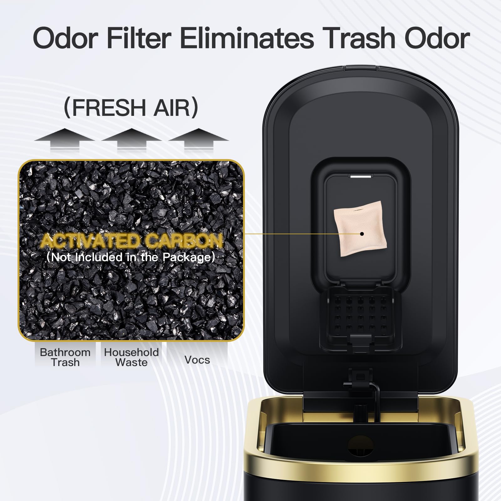 Small Bathroom Trash Can with Lid Soft Close