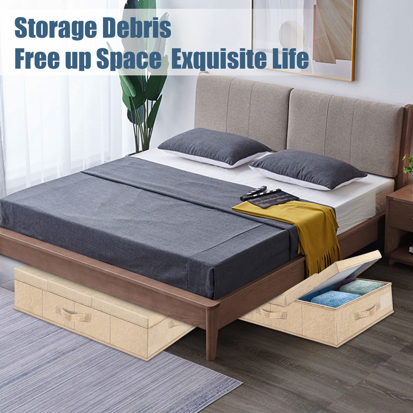 2Pack Large Underbed Storage Containers Bin with Lids