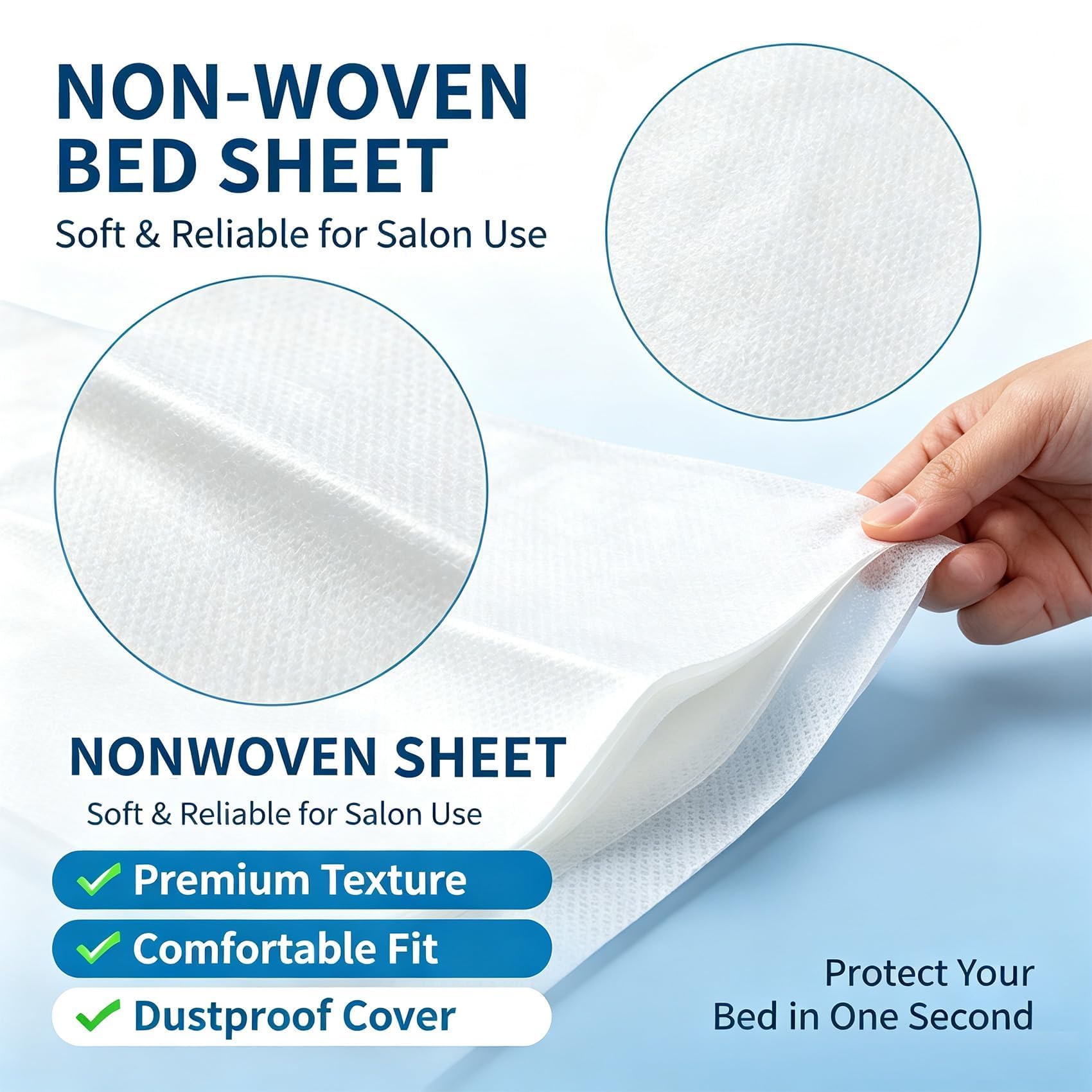 100PCS Massage Table Sheets Disposable Spa Bed Cover 75x31 Waterproof White (100 Count)