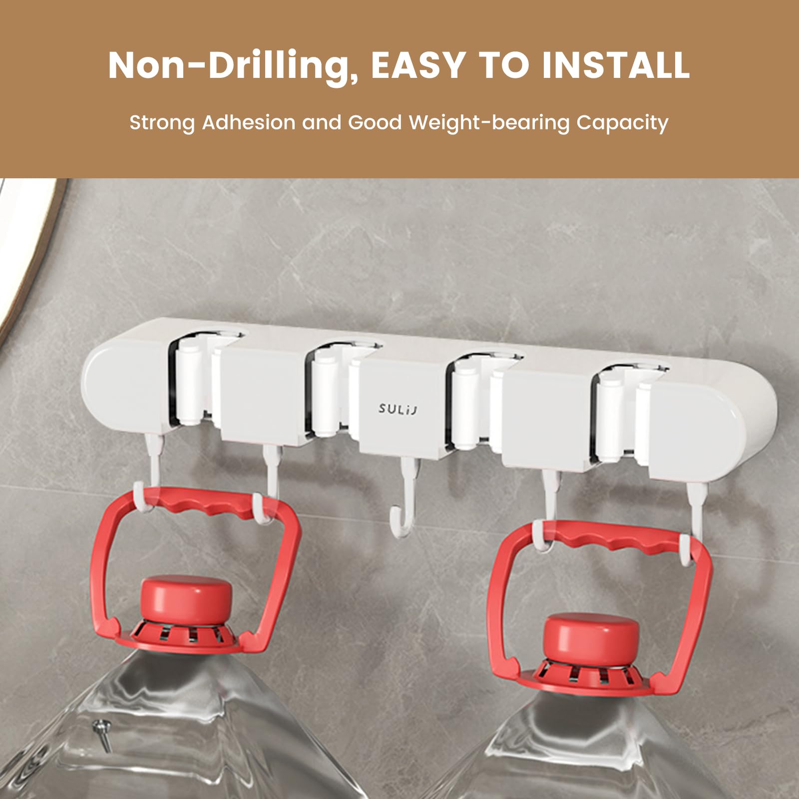 2Pcs Broom Holder Wall Mount