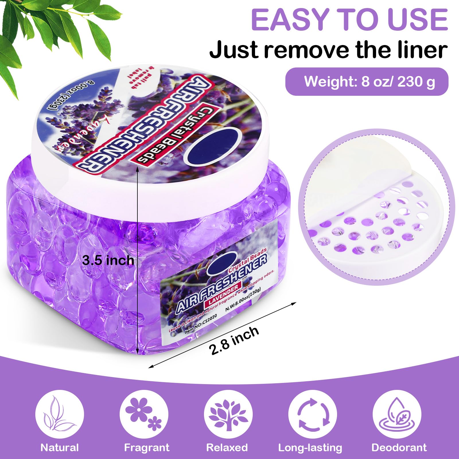 6 Pcs Air Freshener Gel Beads (48 Fl Oz)