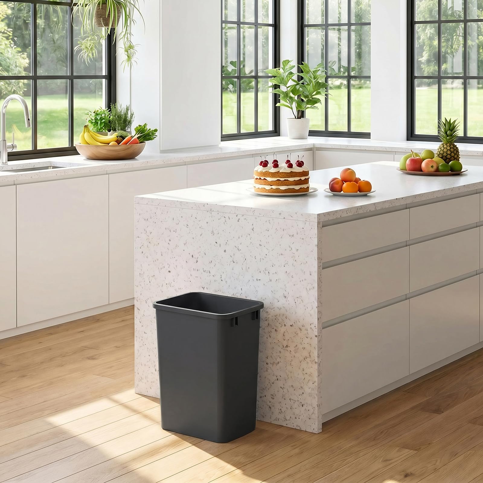 35 Quart Plastic Trash Can (2 Count)