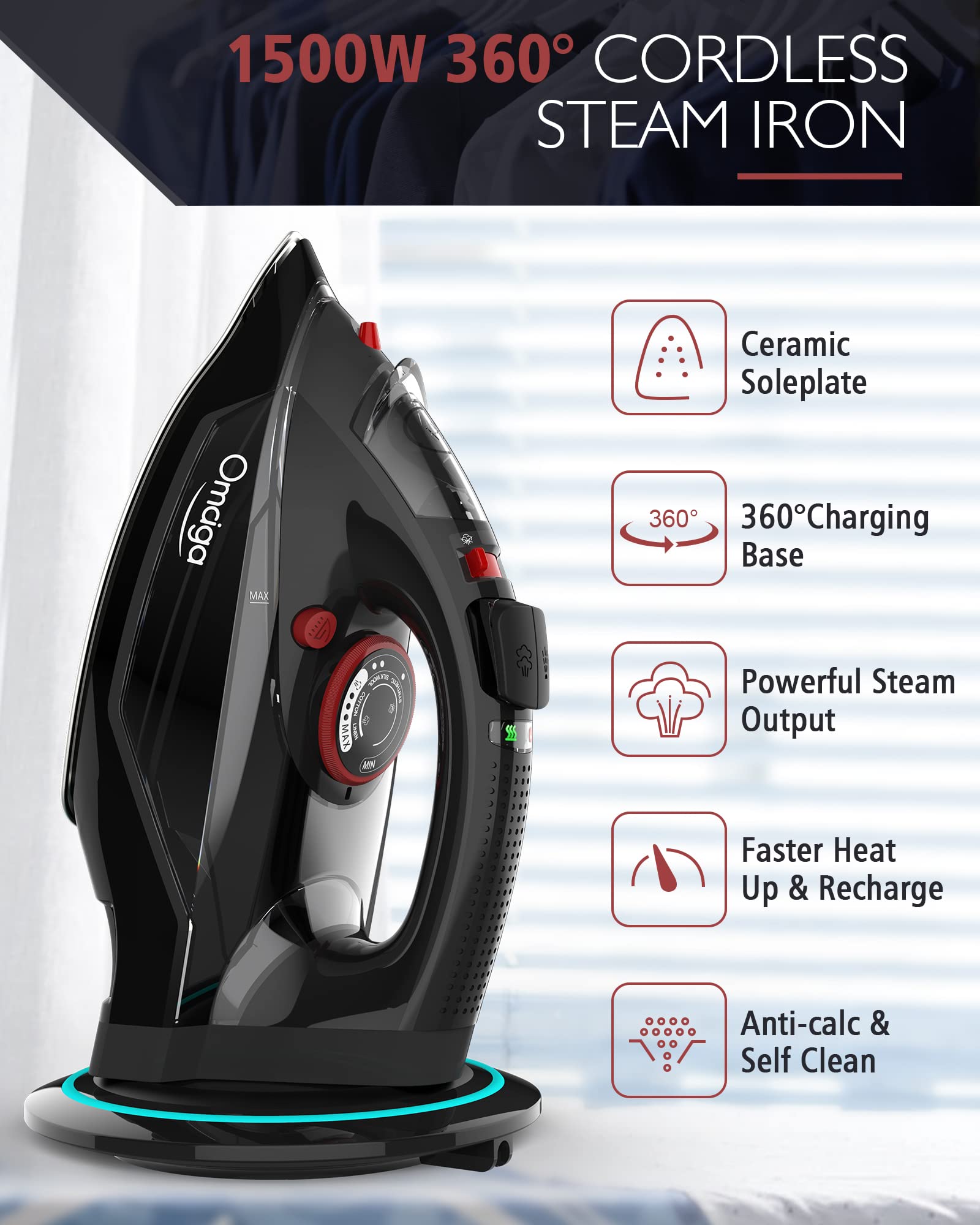 Cordless Steam Iron for Clothes