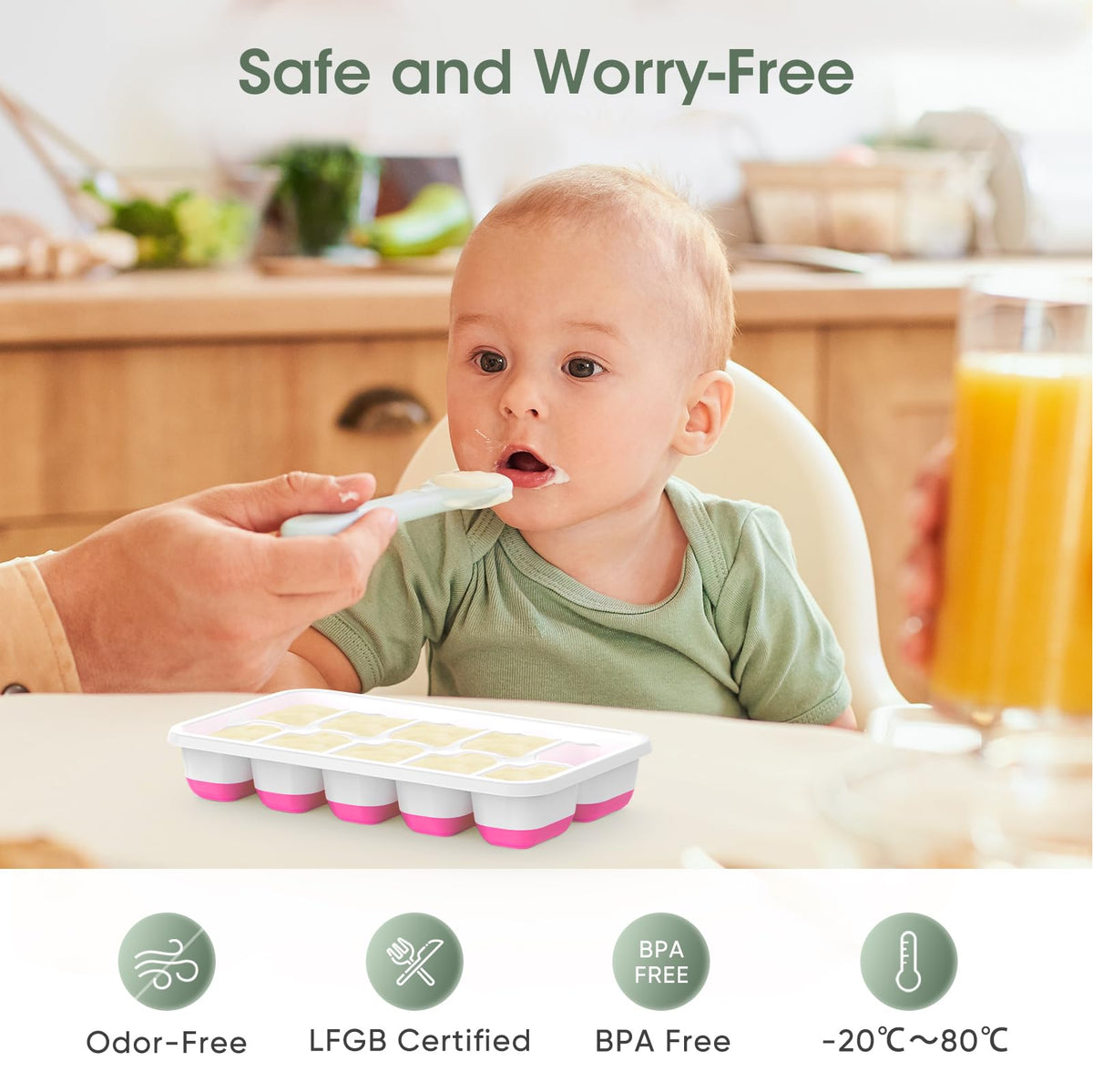 Ice Cube Tray with Lid and Bin (4 Count)