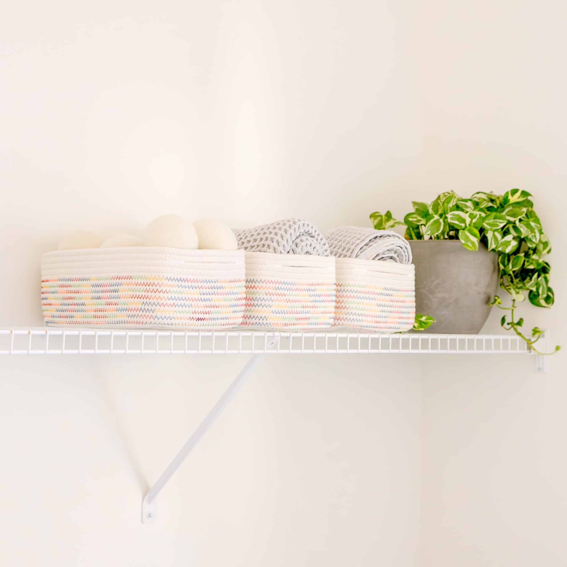 11.8"x8"x4.5” Rectangle Storage Baskets for Shelves 3 Pack (3 Count)