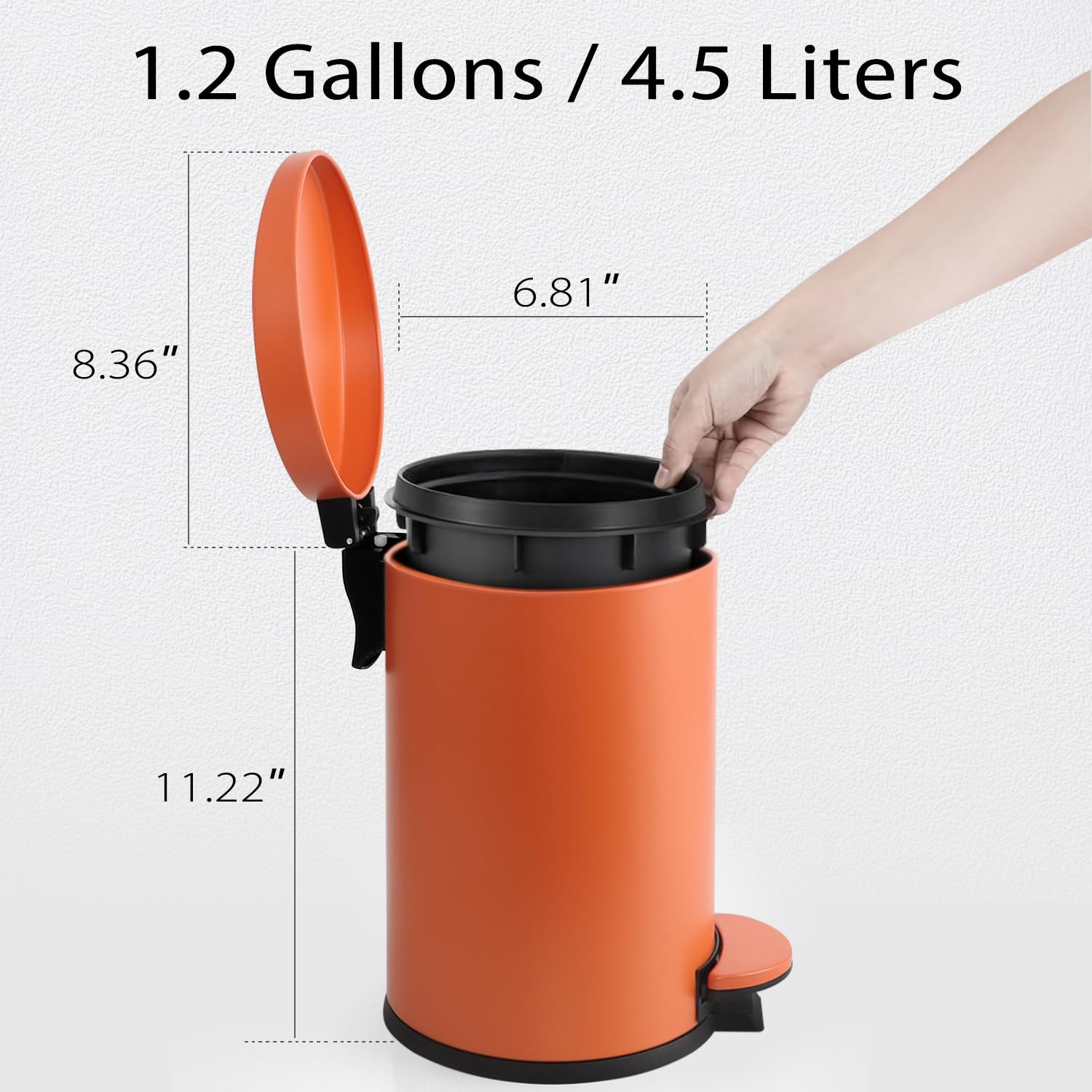 Small Bathroom Trash Can with Lid Soft Close