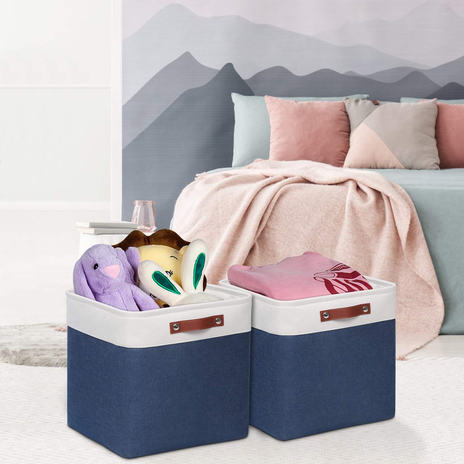 Fabric Cube Storage Bins for Shelves (4 Count)