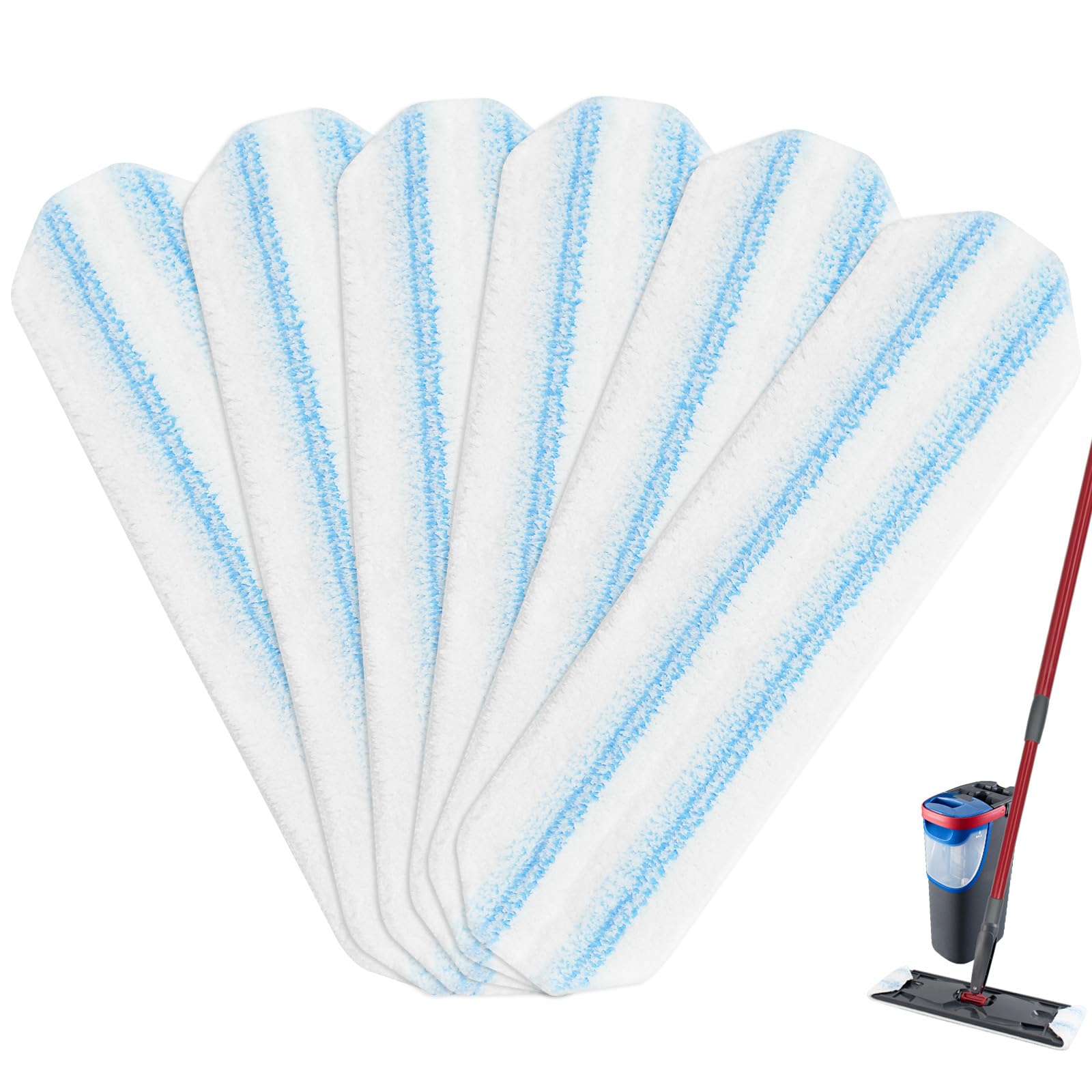 6 Pack Microfiber Replacement Mop Pads for O (6 Count)