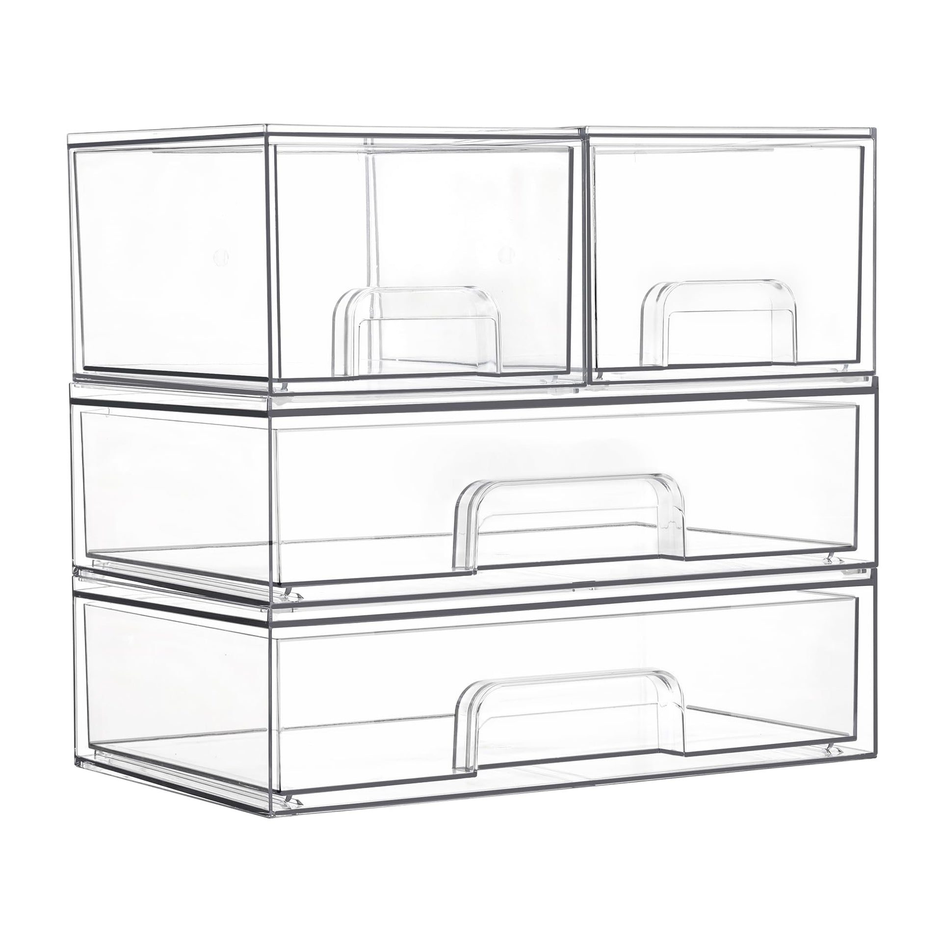 Clear Stackable Storage Drawers Set of 4 (4 Count)