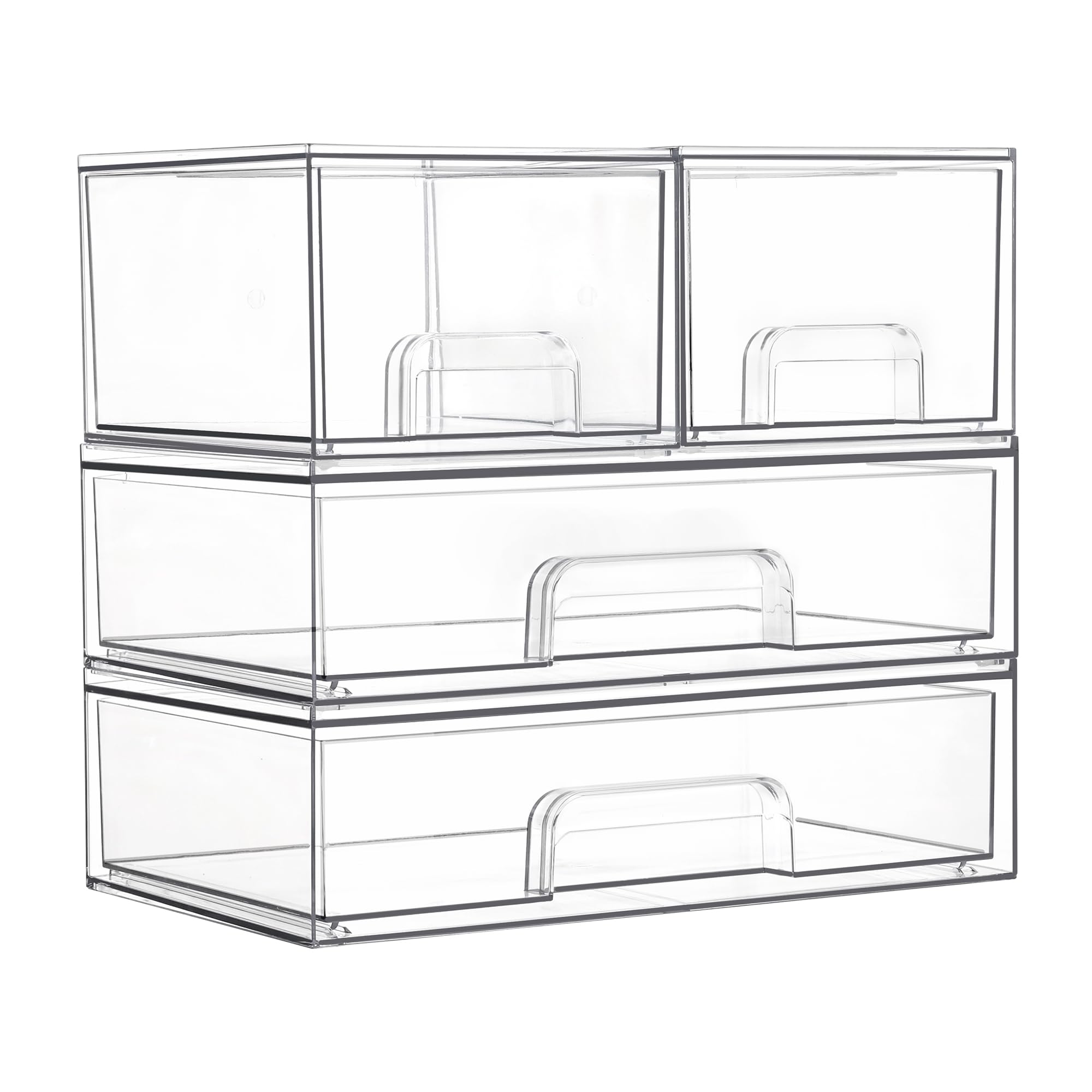 Clear Stackable Storage Drawers Set of 4 (4 Count)