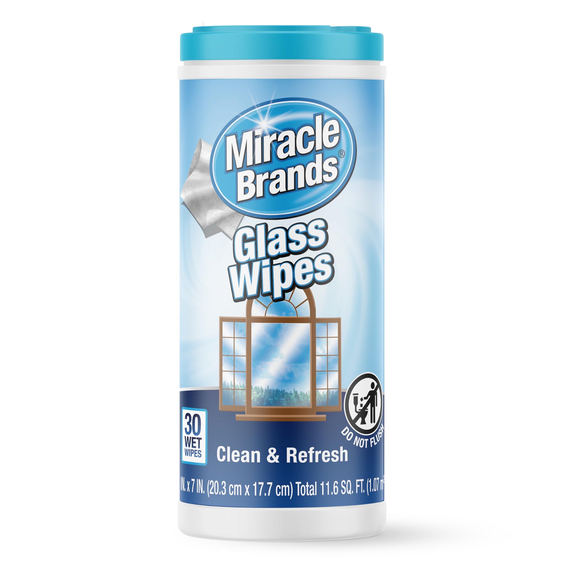 for Glass Disposable and Streak Free Cleaning Wipes for Mirrors (30 Count)