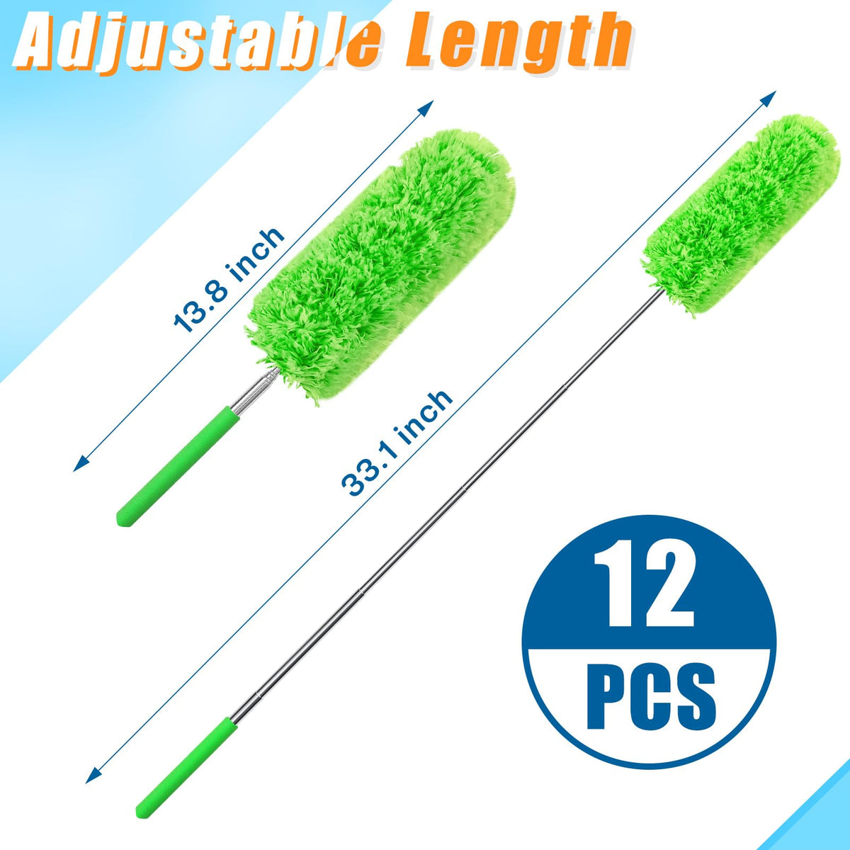 12 Pcs Microfiber Feather Duster for Cleaning (12 Count)