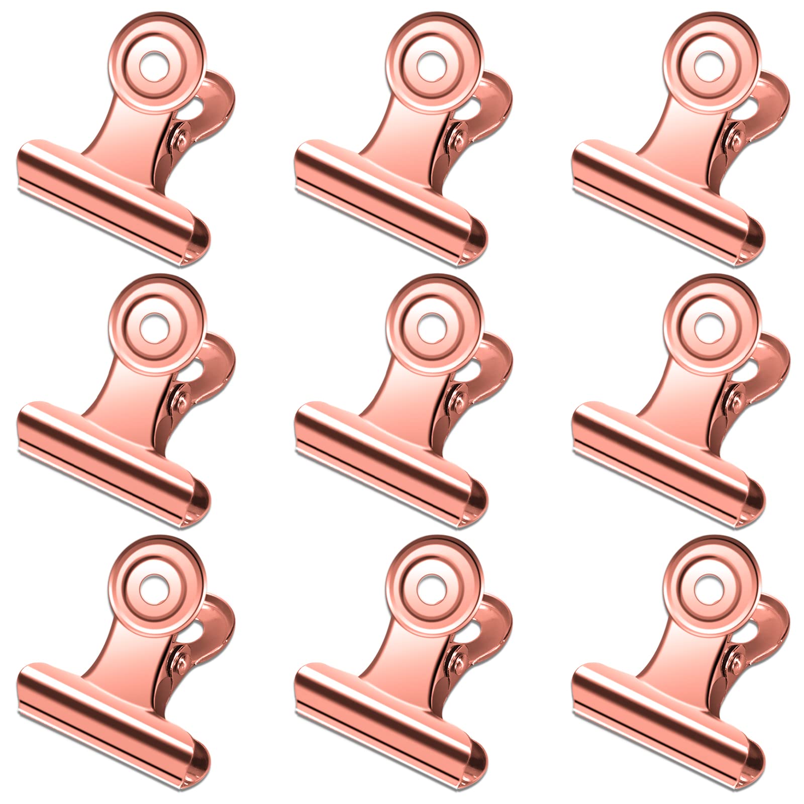 30 Pack Small Rose Gold Bull Clips (30 Count)