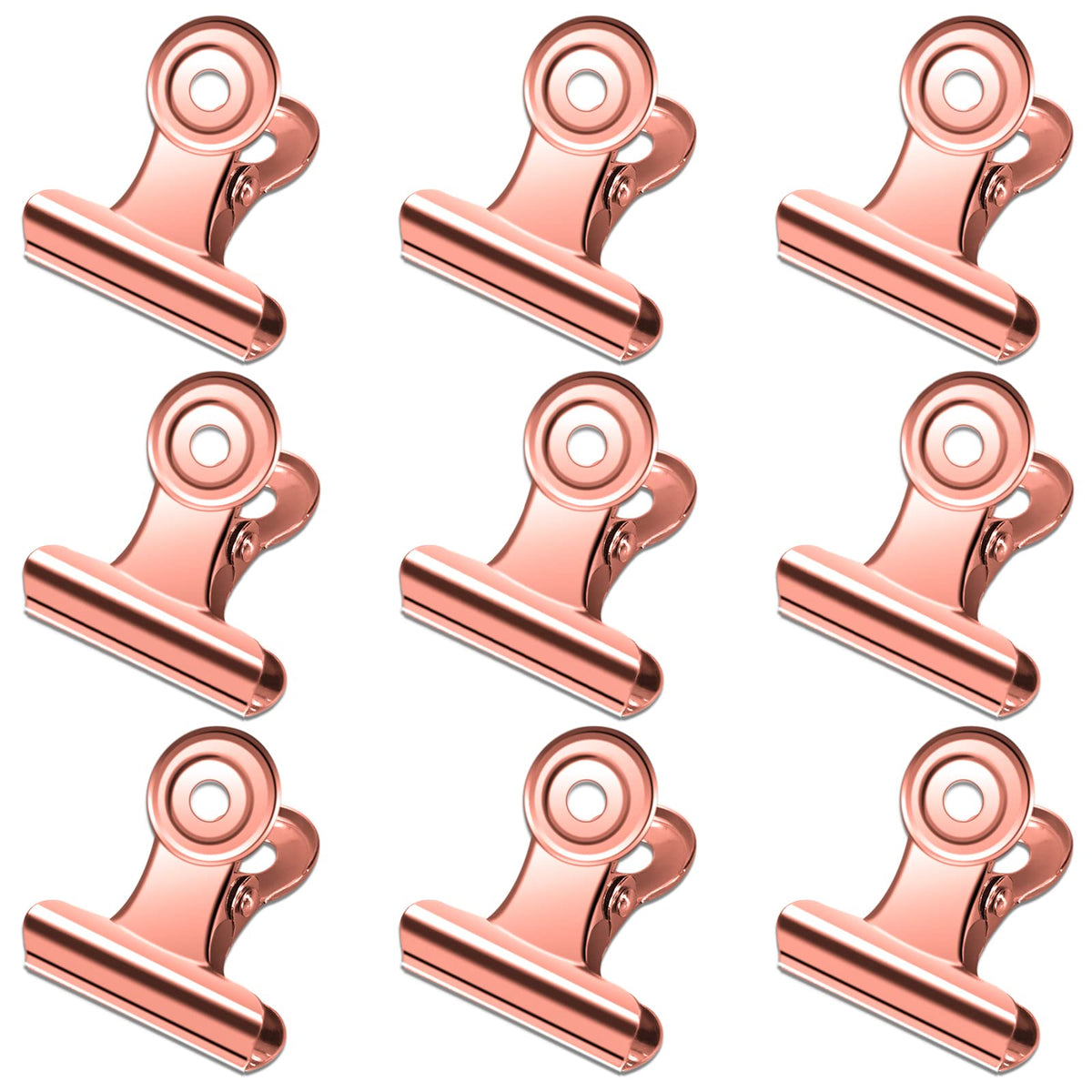30 Pack Small Rose Gold Bull Clips (30 Count)