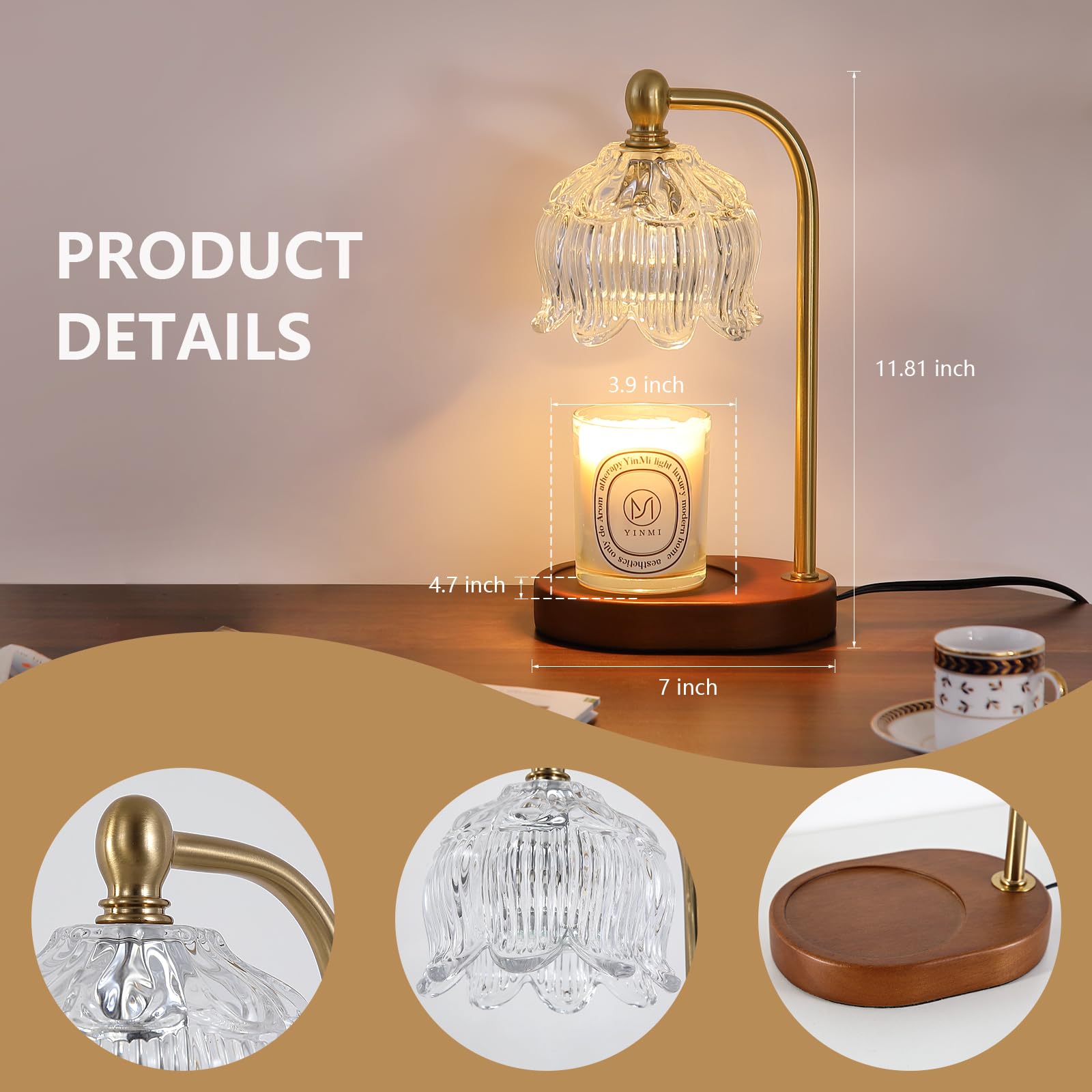 Candle Warmer Lamp with Timer Dimmable