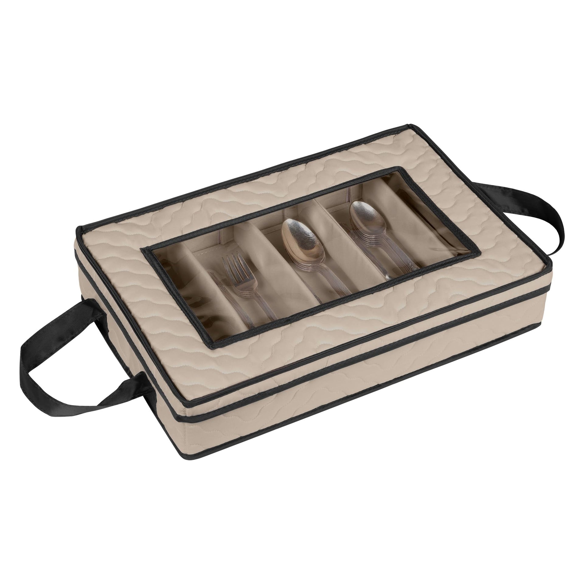 Flatware Storage Case 5 Compartments Silverware Container Box