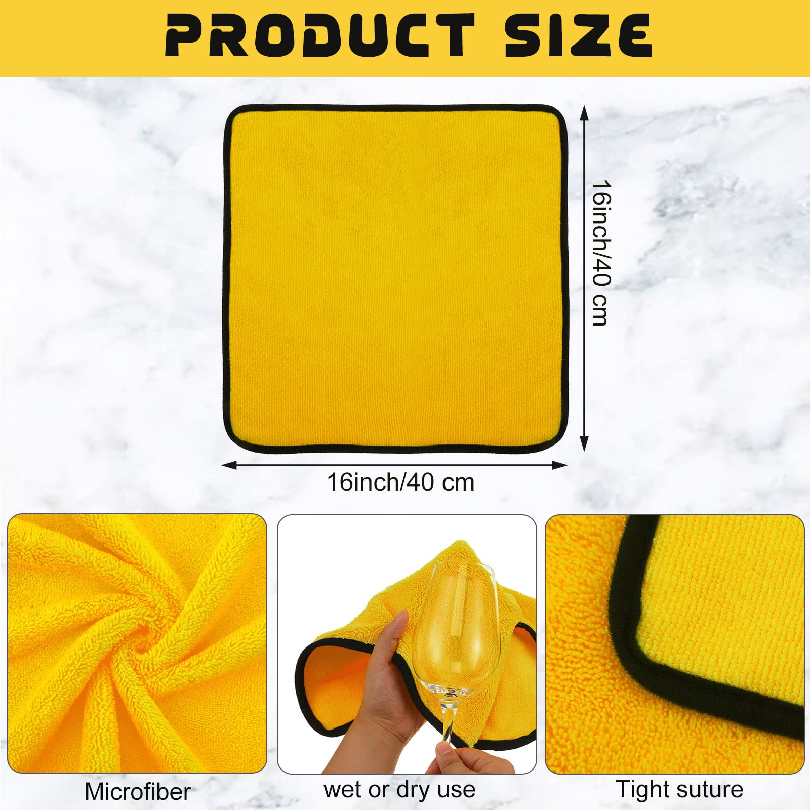120 Pcs Yellow Microfiber Towels