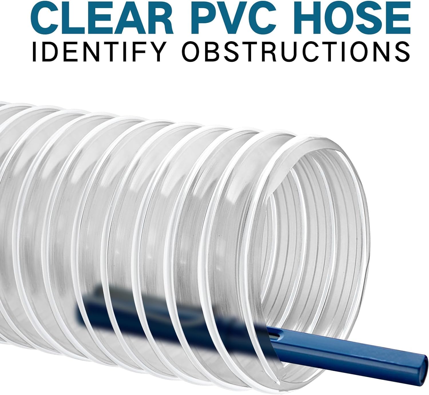 4"x10' PVC Dust Collection Hose with 4 Stainless Clamps for Woodworking
