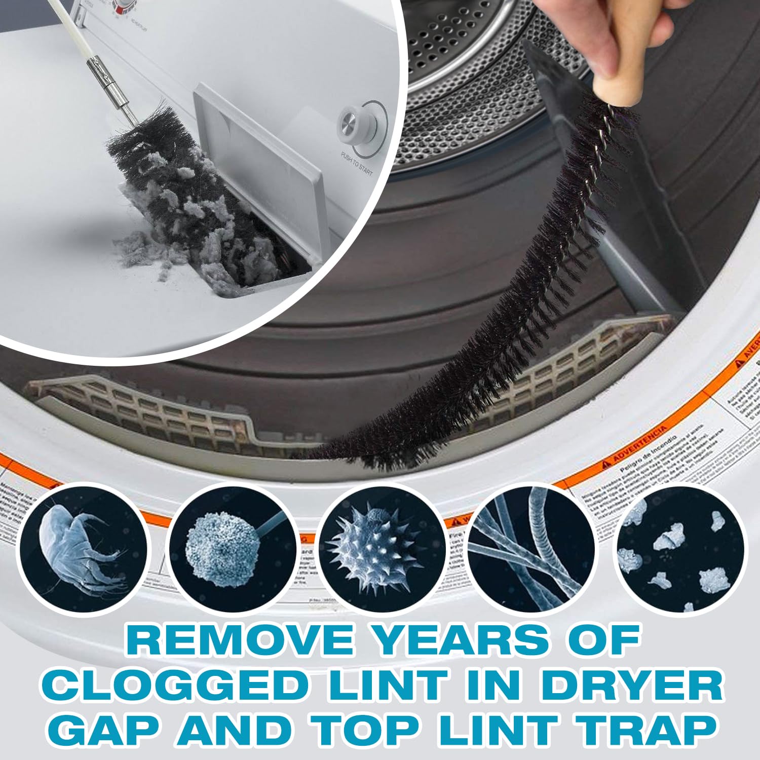 58-Pieces 35-Feet Dryer Vent Cleaner Kit, Dryer Cleaning Tools (58 Count)