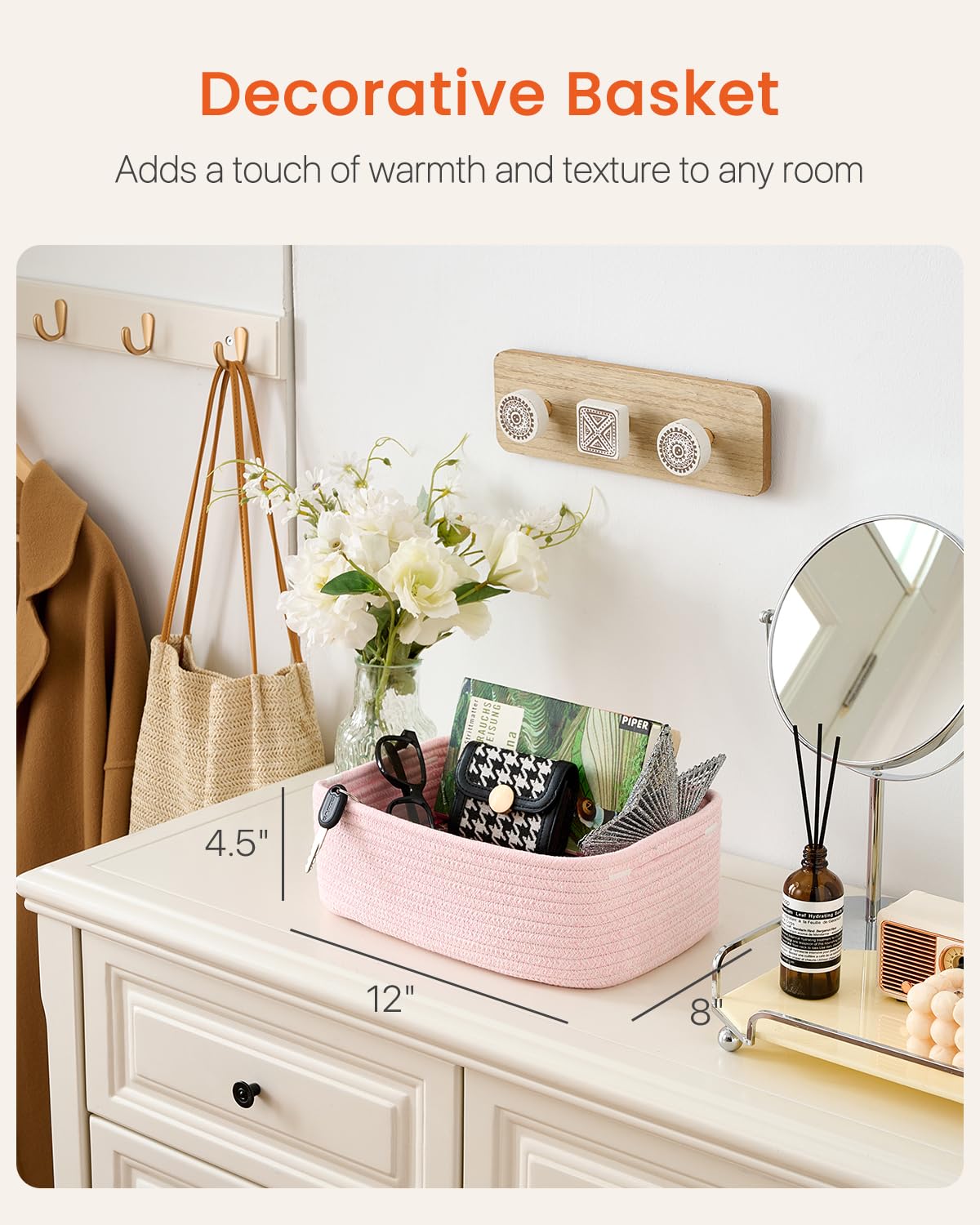 Small Woven Storage Basket for Organizing (3 Count)