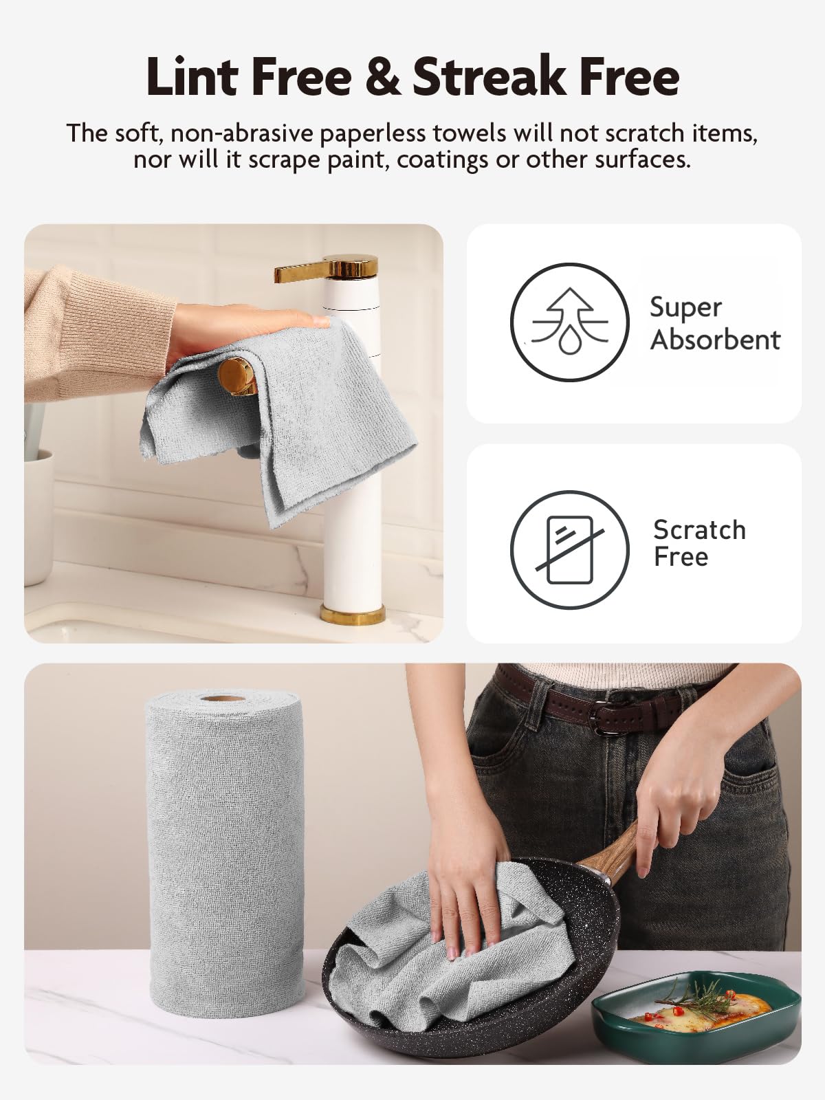 Microfiber Cleaning Cloth Roll (40 Count) - ModHome Supplies