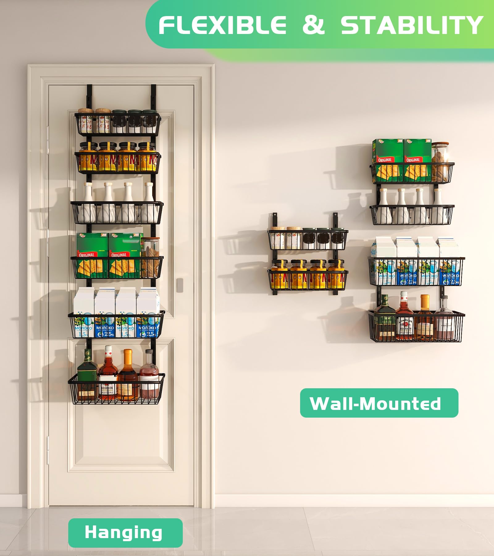 12 Inch Wide Narrow Over The Door Pantry Organizer 6