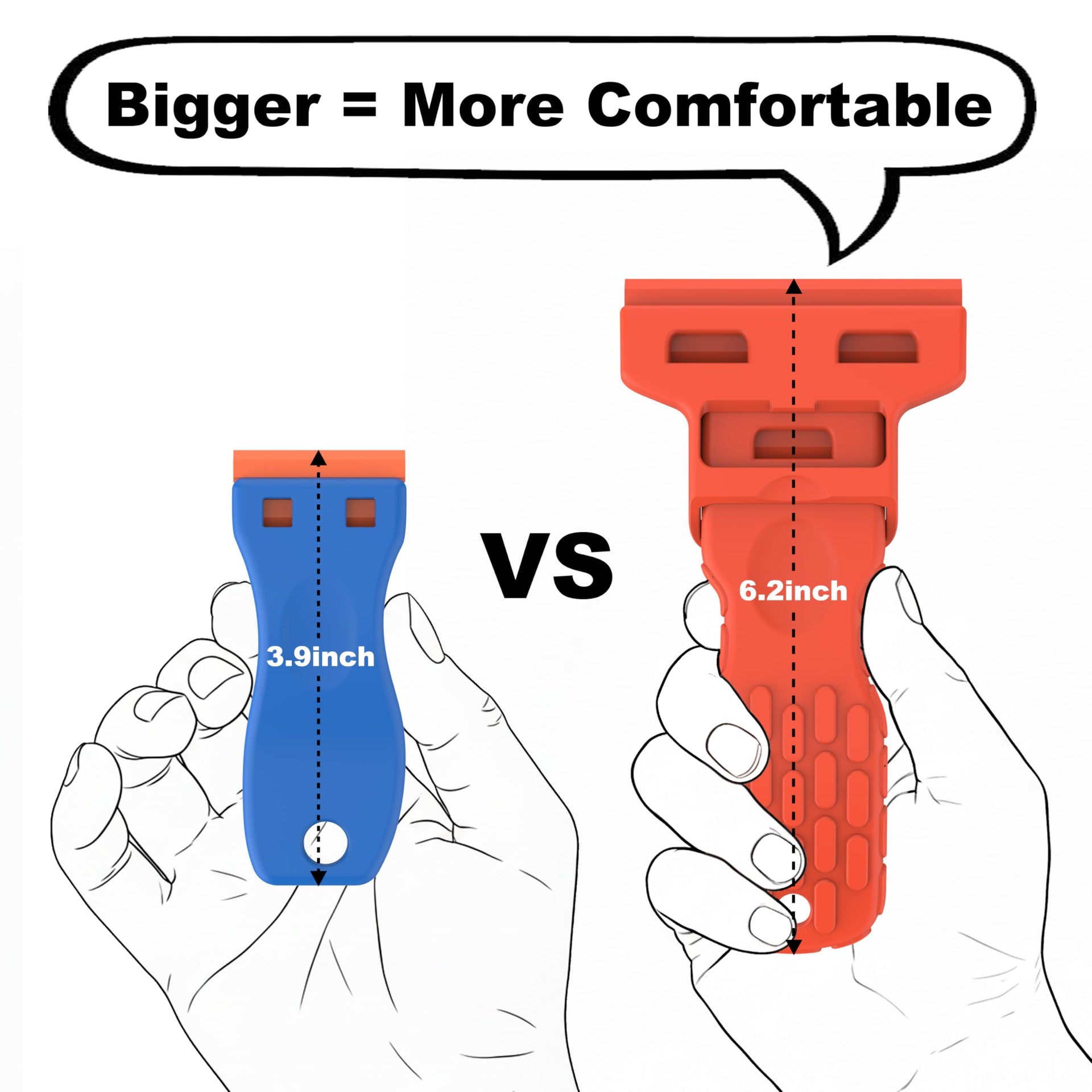 Dual Width Plastic Razor Blade Scraper Tool Non Scratch
